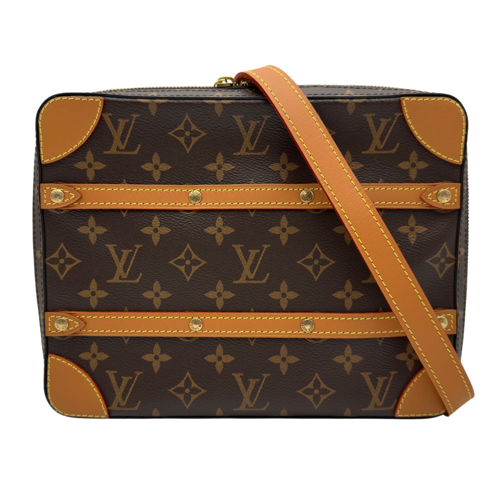 ルイ・ヴィトン LOUIS VUITTON ソフトトランク・メッセンジャーPM M68494 ブラウン モノグラム/レザー レディース メッセンジャーバッグ【中古】|OKURA(おお蔵)店