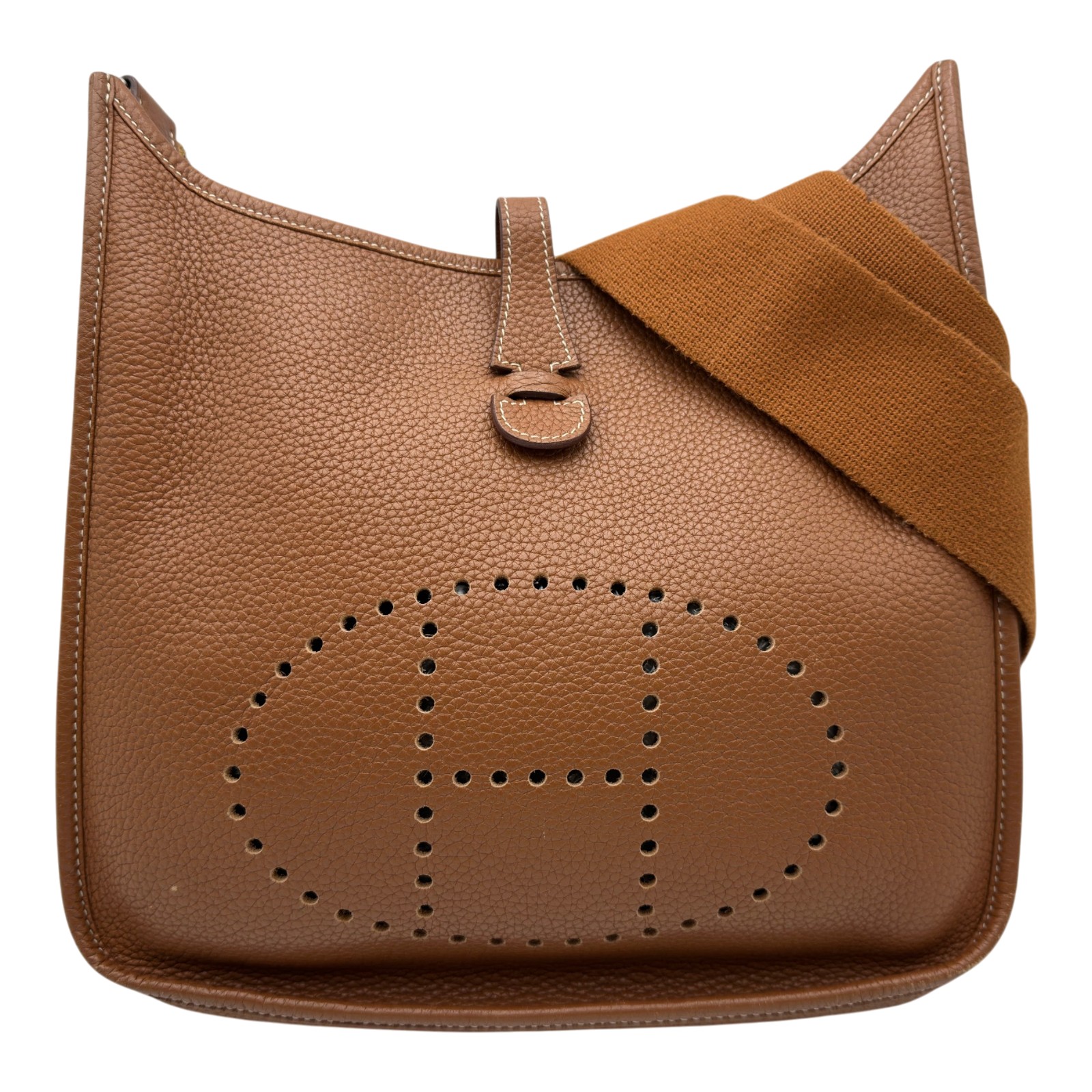 【6/1～ 最大限度30,000円OFF引き換え証！】エルメス HERMES エヴリン3 PM □P刻 ゴールド しろがね色金具 トリヨン レディース ショルダーバッグ【中古】