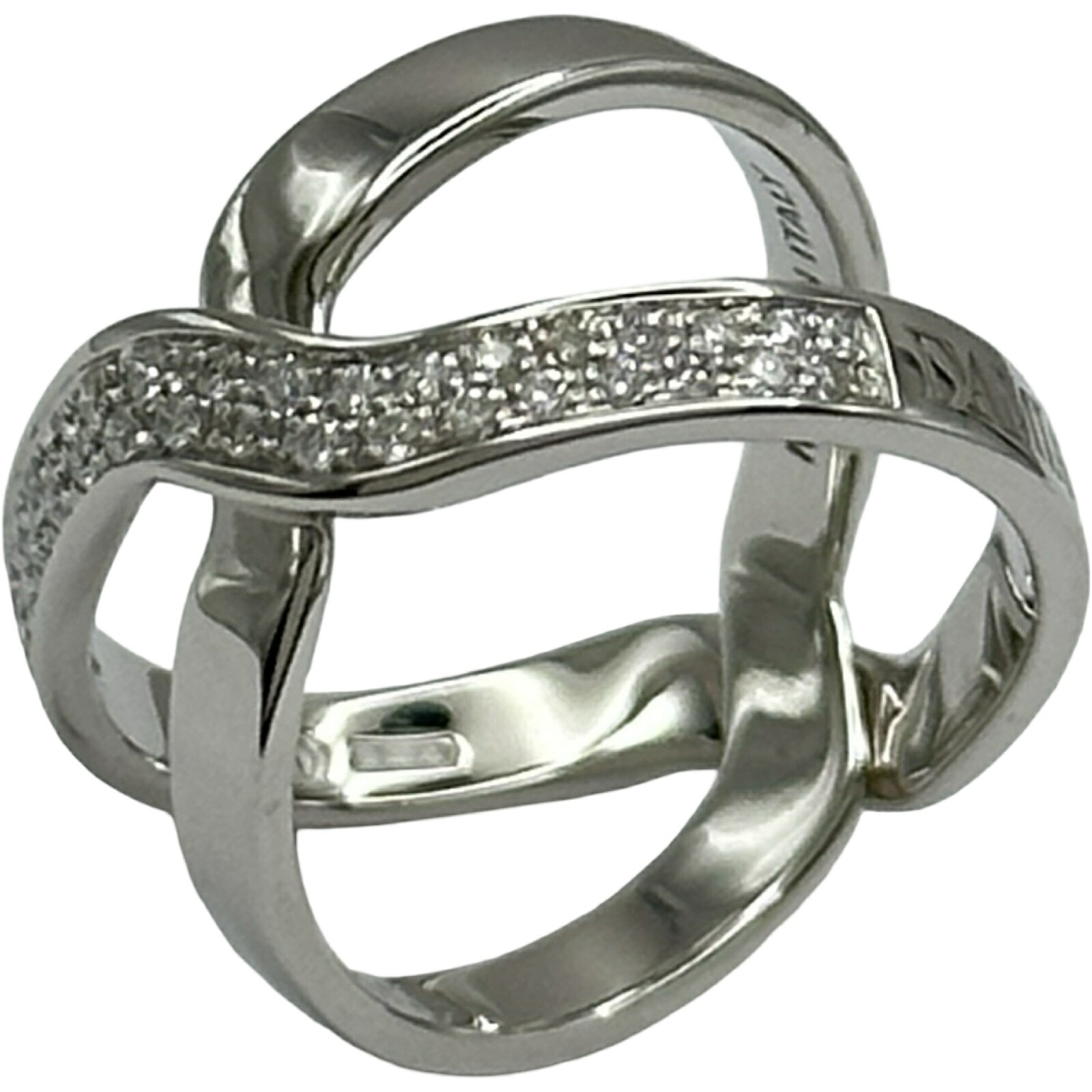 ダミアーニ DAMIANI アブラッチョハーフダイヤリング ホワイトゴールド 750 ダイヤモンド ジュエリー【中古】｜OKURA（おお蔵）店 102,000円