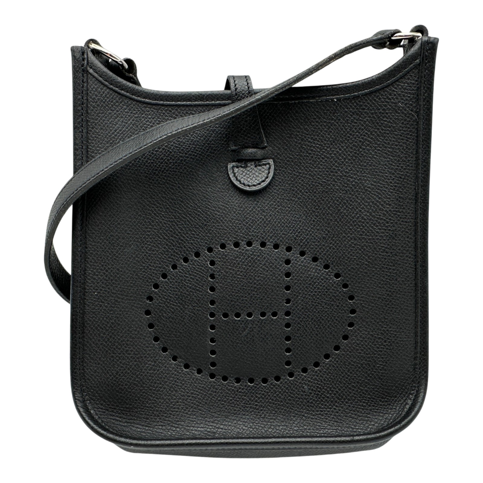 【6/1～ 最大限度30,000円OFF引き換え証！】エルメス HERMES エヴリン TPM □H刻 黒いこと しろがね色金具 エプソン レディース ショルダーバッグ【中古】