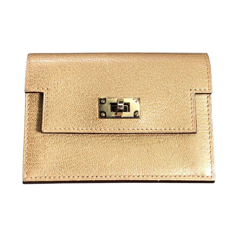 エルメス HERMES ケリーポケットスリム W刻印 ブロンズドレ、ゴールド金具 シェーブルシャムキラ レディース コインケース【中古】｜OKURA（おお蔵）店