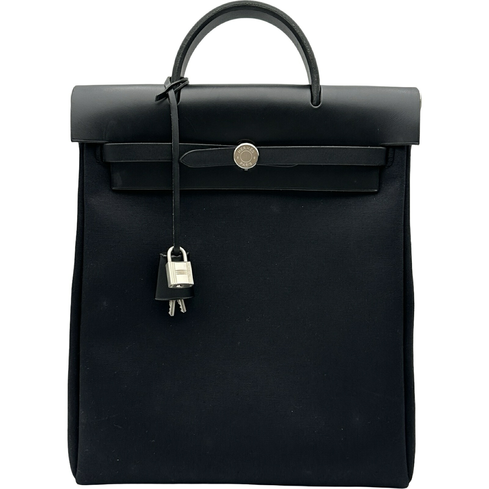 【6/1～ 最大限度30,000円OFF引き換え証！】エルメス HERMES エールバッグアドPM ?G目じるし 黒いこと しろがね色金具 トワル/狩り人 レディース 背嚢・デイパック【中古】