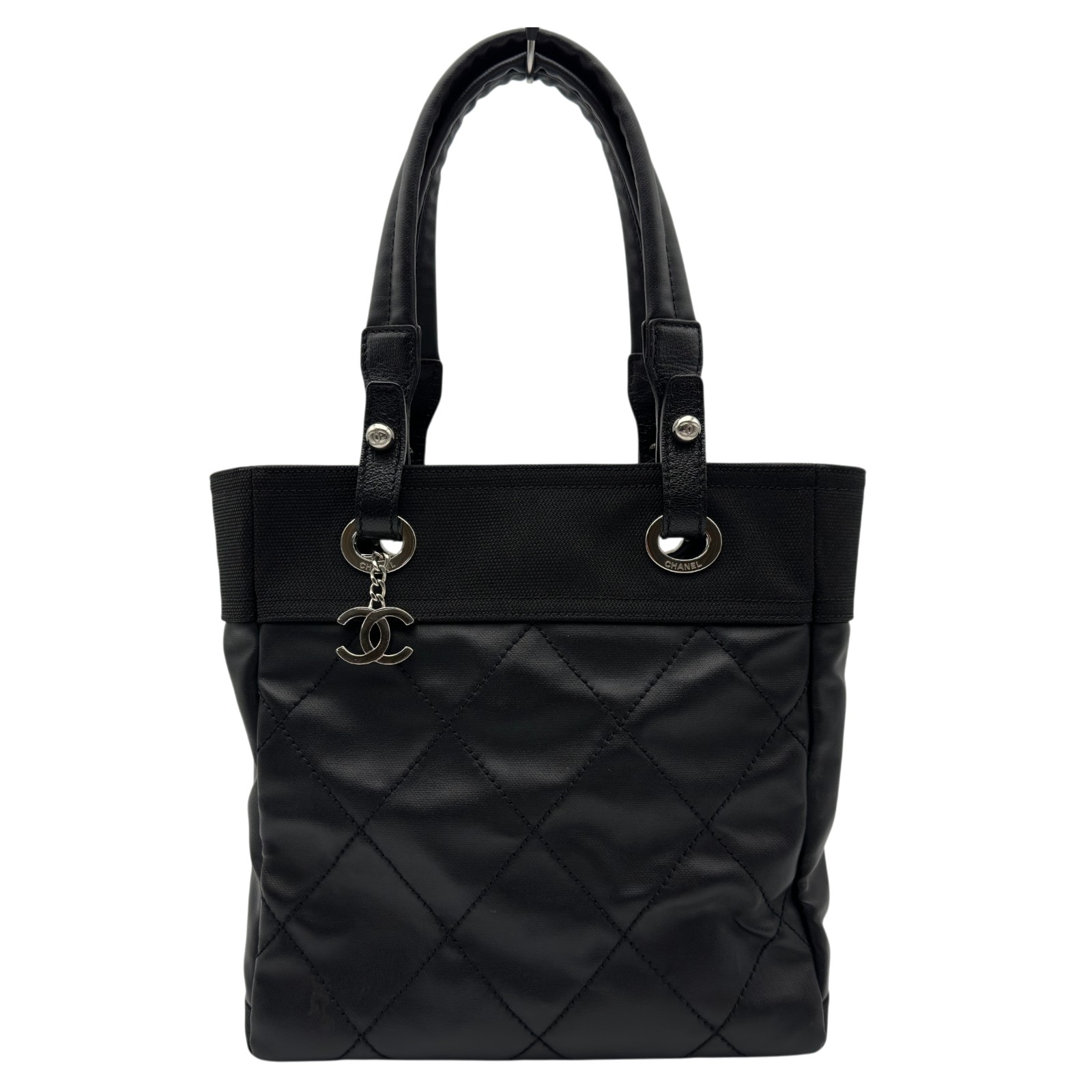 【6/1～ 最大限度30,000円OFF引き換え証！】シャネル CHANEL パリビアリッツトートPM A34208 13番台 黒いこと 上塗り帆布 レディース トートバッグ【中古】