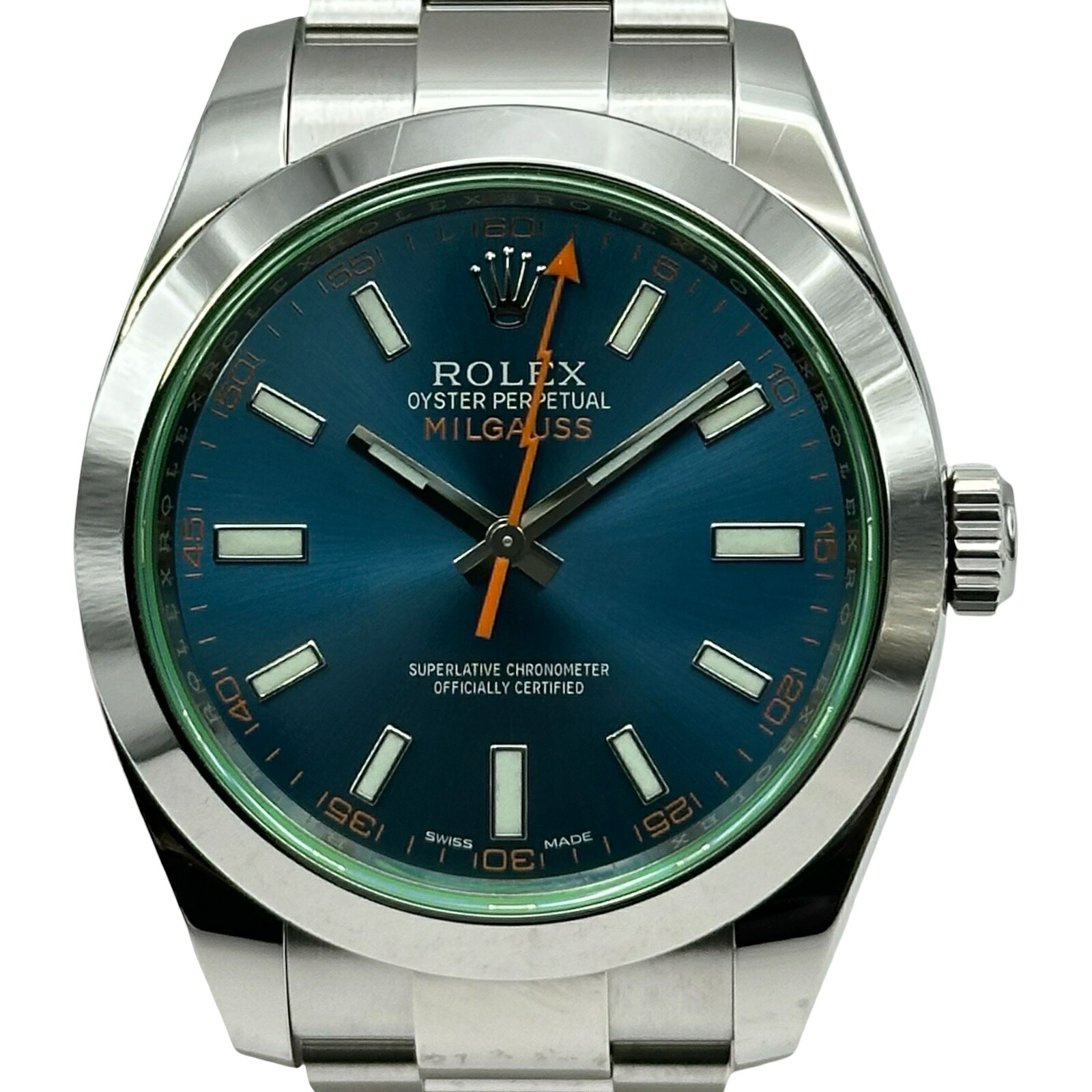 ロレックス ROLEX ミルガウス 116400GV ブルー ステンレススチール 自動巻き メンズ 腕時計【中古】｜OKURA（おお蔵）店