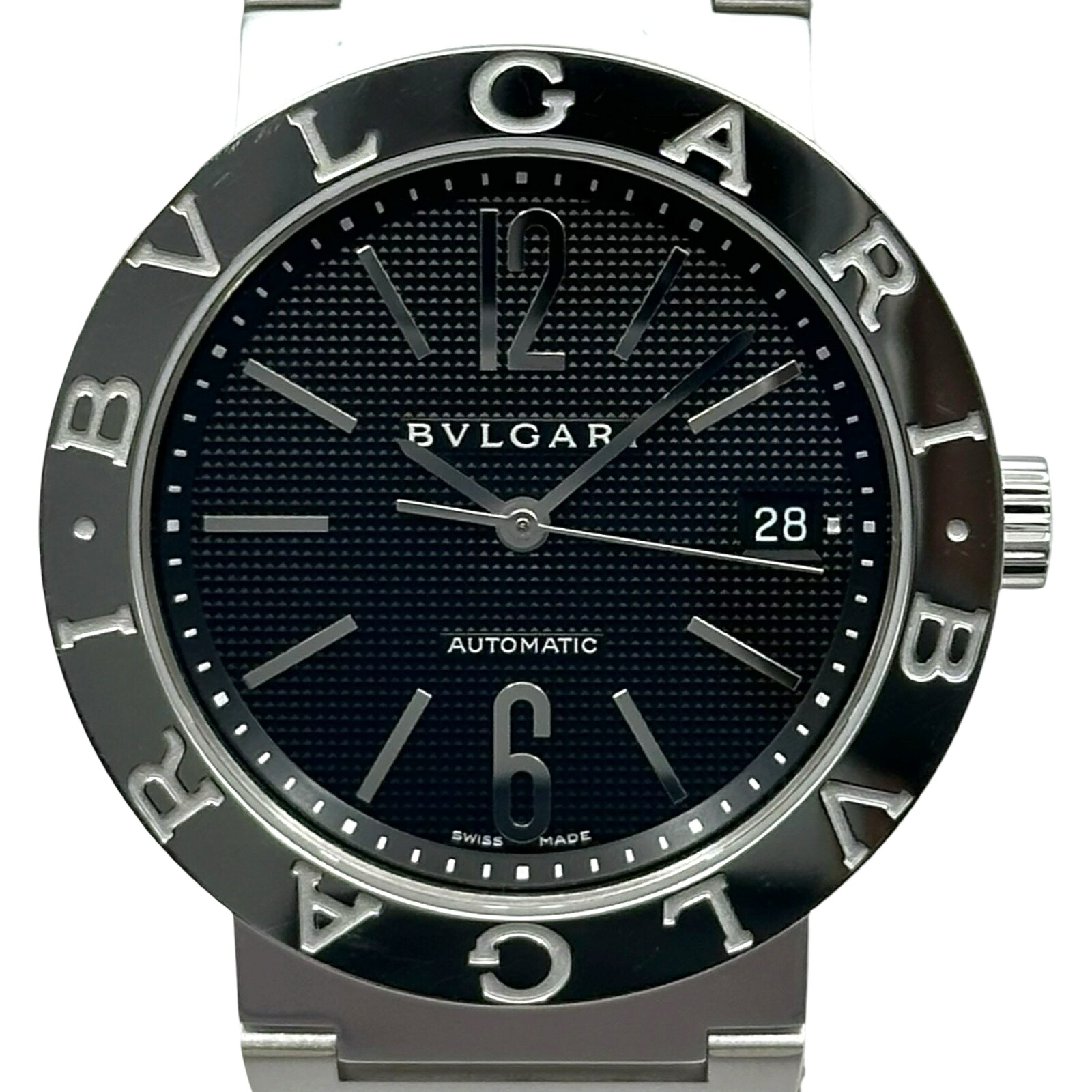 【6/1～ 最大限度30,000円OFFクーポン券！】ブル小峡谷 BVLGARI ブルガリブルガリ BB38SSAUTO 黒いこと ステンレス鋼スチール写真 自動小銃一巻き メンズ ウオッチ【中古】