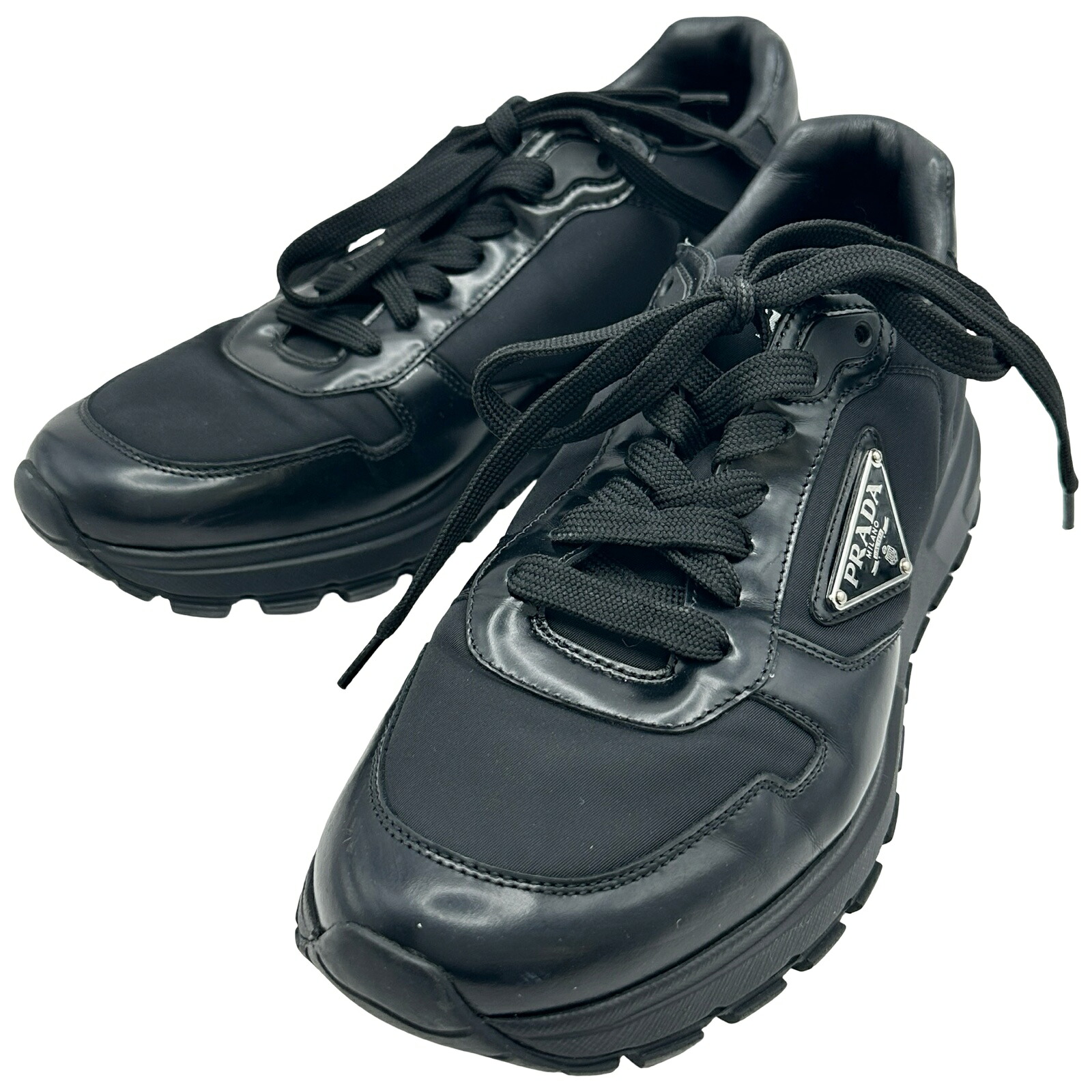 プラダ PRADA PRAX 01 Re-Nylon スニーカー 2EE369 黒いこと ナイロン レディース スニーカー【中古】
