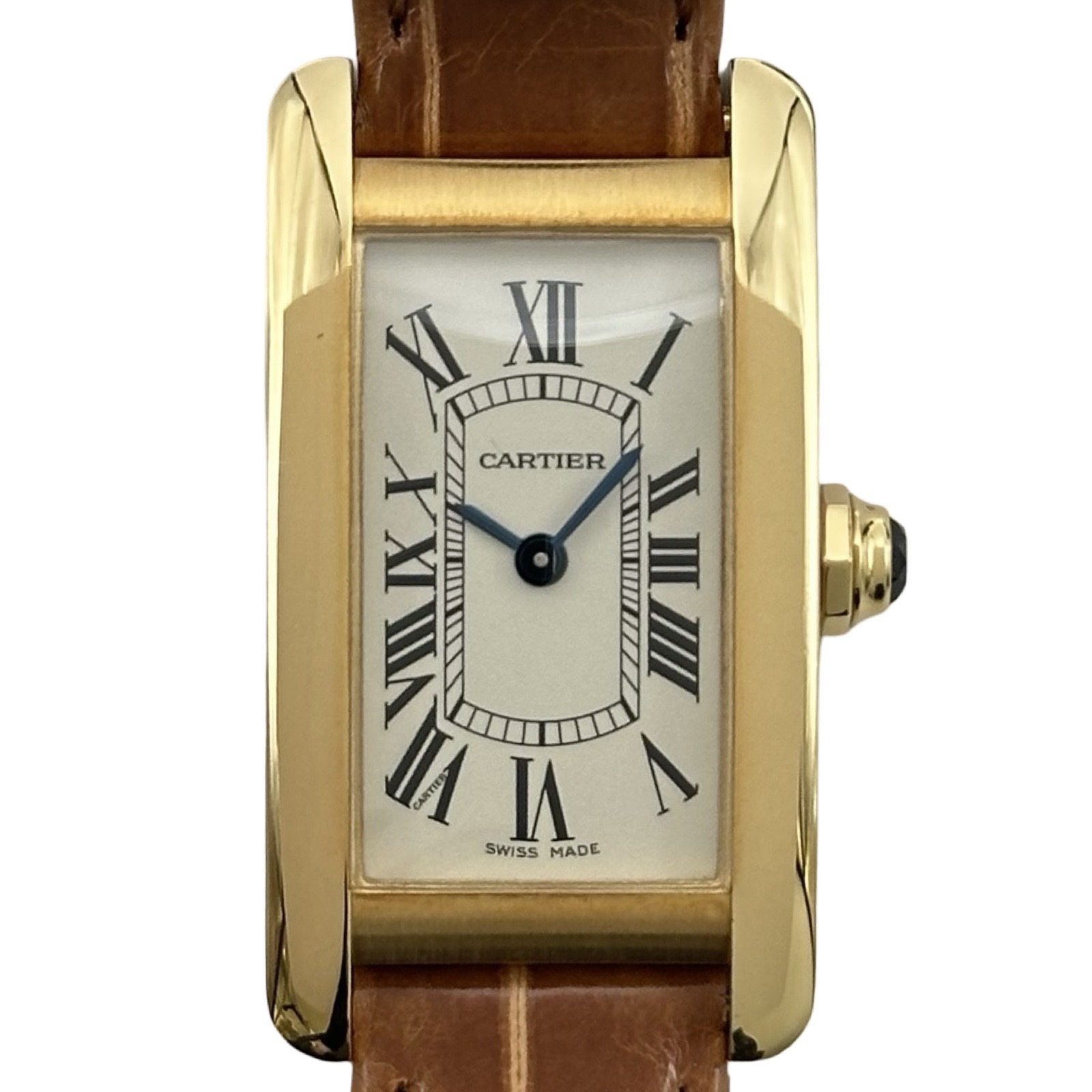 カルティエ Cartier 貯蔵タンクアメリカン SM W2601556 象牙色 ゴールド 石英 ユニ一発やる ウォッチ【中古】