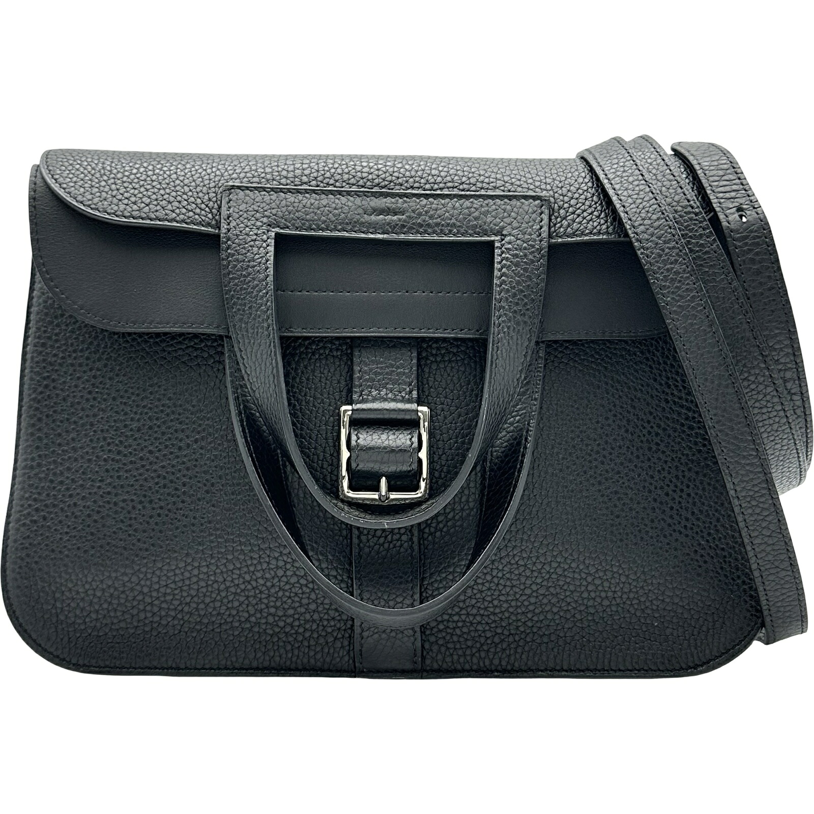 【6/1～ 最大限度30,000円OFF引き換え証！】エルメス HERMES アルザン31 A目じるし 黒いこと しろがね色金具 トリヨン レディース ショルダーバッグ【中古】
