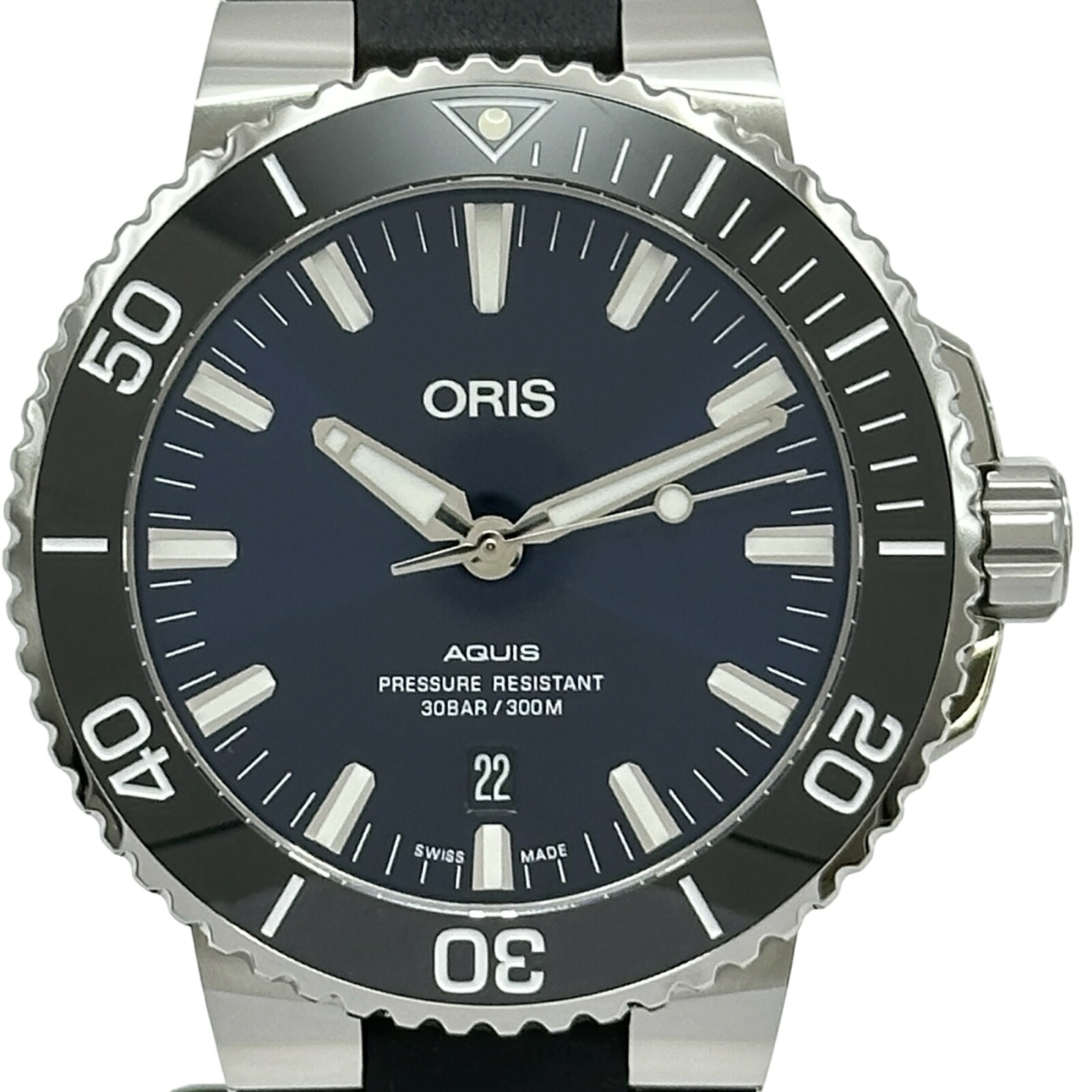 【6/1～ 最大限度30,000円OFF引き換え証！】オリス ORIS アクイスデイト 0173377304135‐0742464EB 青碧 ステンレス鋼スチール写真 自動小銃一巻き メンズ ウオッチ【中古】