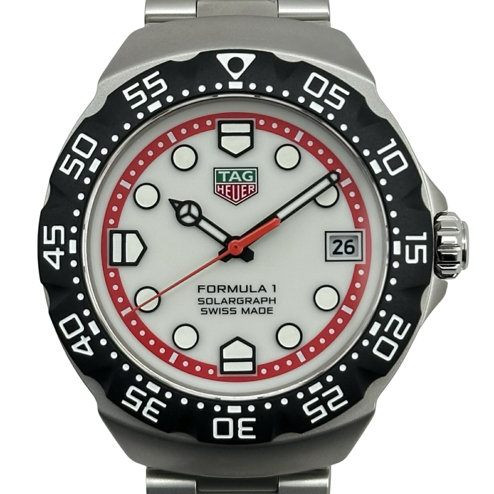 【6/1～ 最大限度30,000円OFF引き換え証！】タグ・ホイヤー TAG HEUER 範式1 ソーラーグラフ記録 WBY1111.BA0042 象牙色 ステンレス鋼スチール写真 石英 メンズ ウォッチ【中古】
