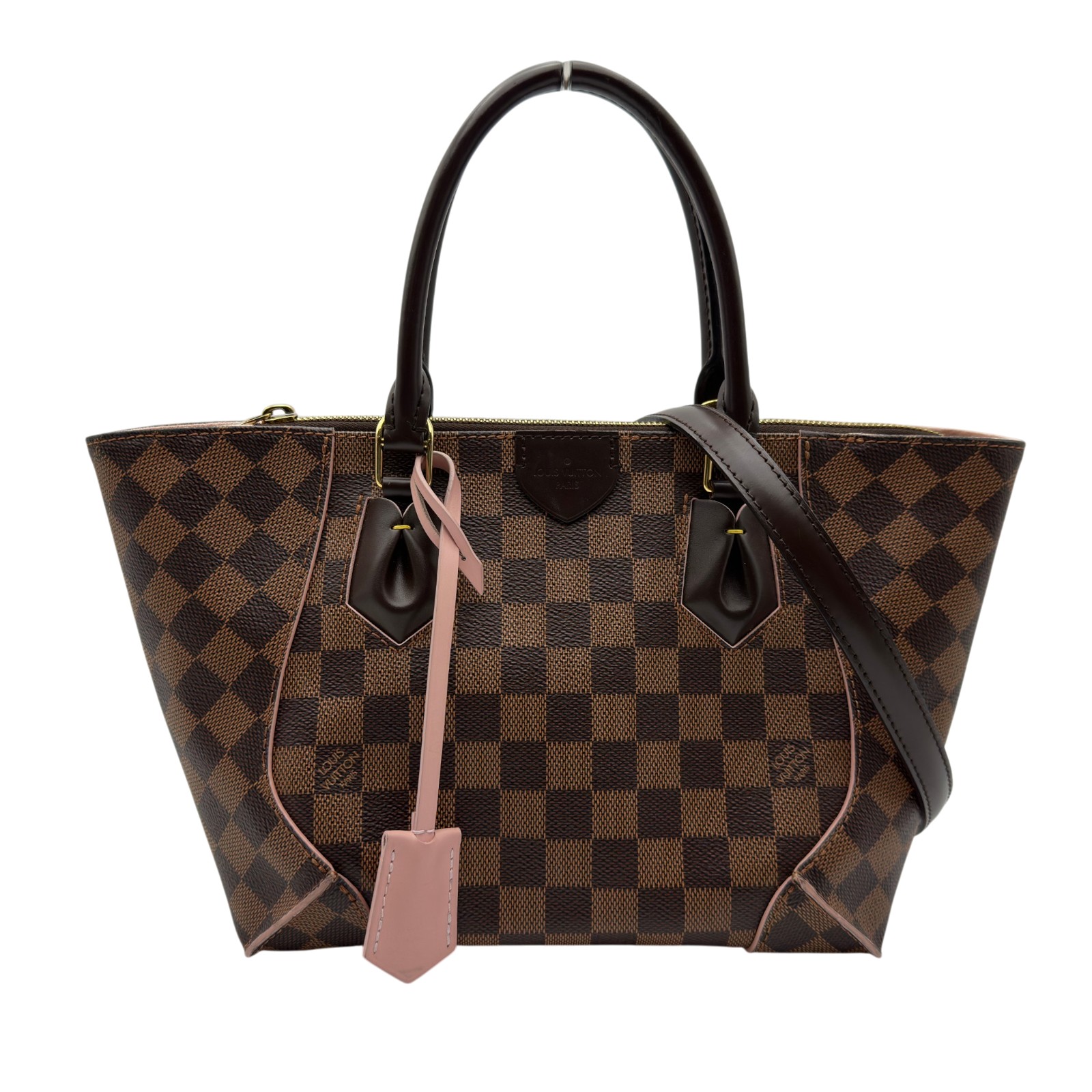 ルイ・ヴィトン LOUIS VUITTON カイサトートPM N41554 赤銅色/サクラ色 ダミエ/なめし革 レディース ショルダーバッグ【中古】