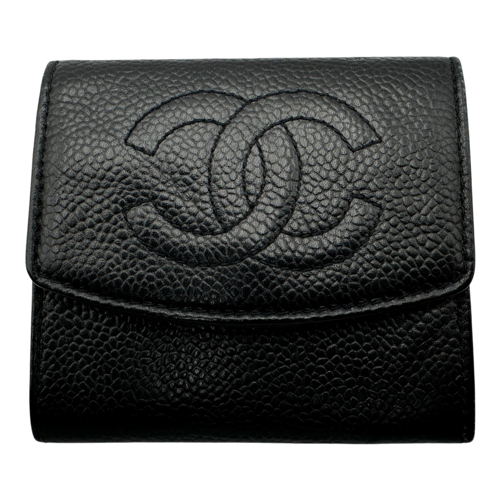 シャネル CHANEL ココマーク コインケース 3番台 黒いこと キャビアひと肌 レディース コインケース【中古】