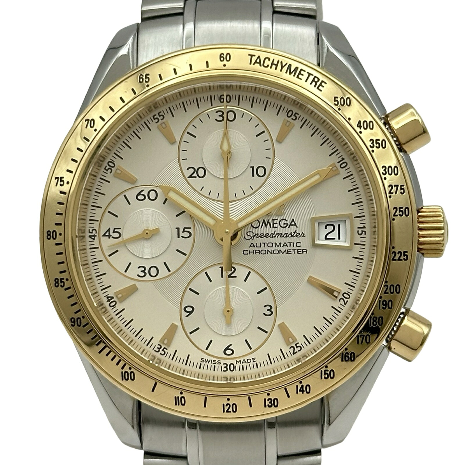 ゼロ OMEGA 素早さお師匠さん デイデイト クロノグラフ 323.21.40.40.02.001 しろがね色 ゴールド/ステンレス鋼スチール写真 自動小銃一巻き メンズ ウオッチ【中古】