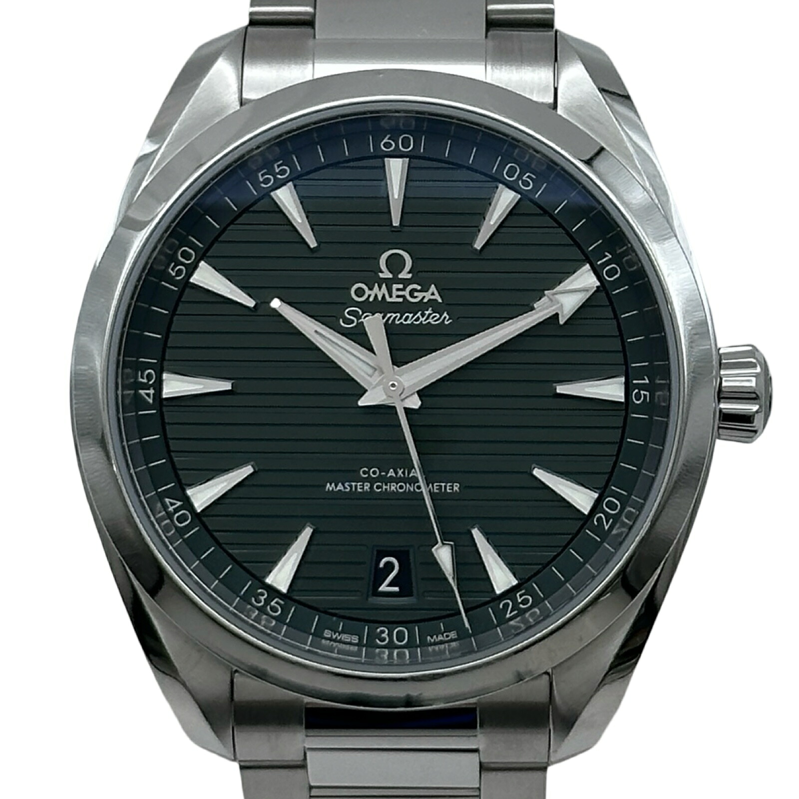 ゼロ OMEGA シーマスター アクアテラ 150M コーアクシャル お師匠さん クロノメーター  220.10.41.21.10.001 暗然たる緑であること ステンレス鋼スチール写真 自動小銃一巻き メンズ ウオッチ【中古】