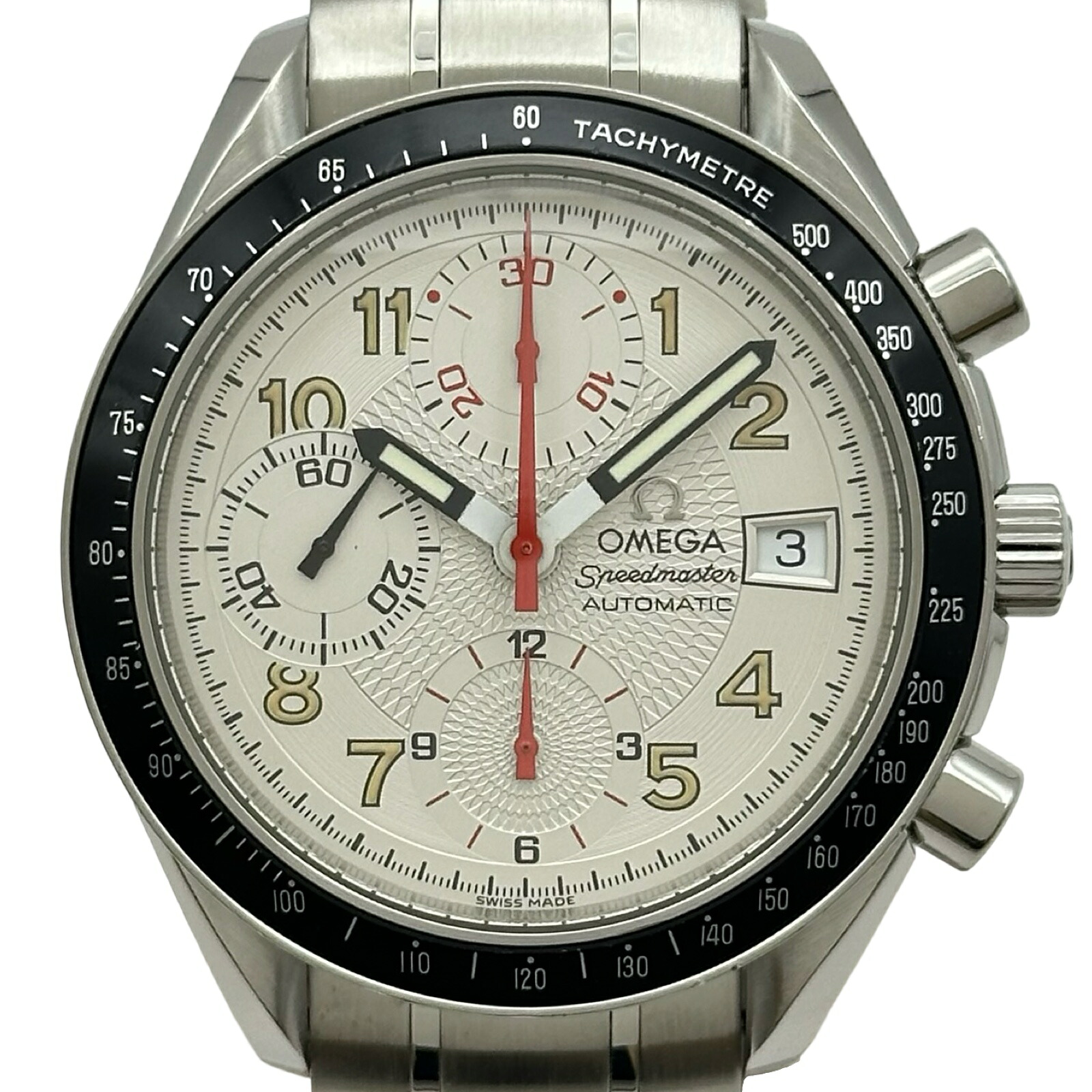 ゼロ OMEGA 素早さお師匠さん デイト 見澄ます40 3513.33 白いこと ステンレス鋼スチール写真 自動小銃一巻き メンズ ウオッチ【中古】