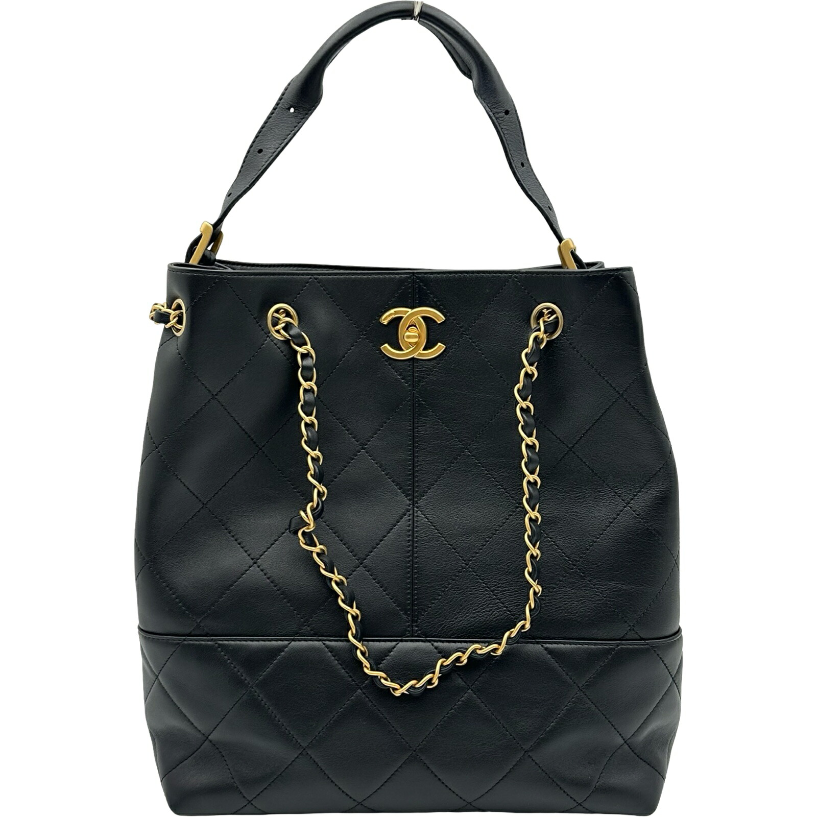 シャネル CHANEL マトラッセショッピングバッグ AS5635 ブラック ゴールド金具 カーフスキン レディース ショルダーバッグ【中古】｜OKURA（おお蔵）店