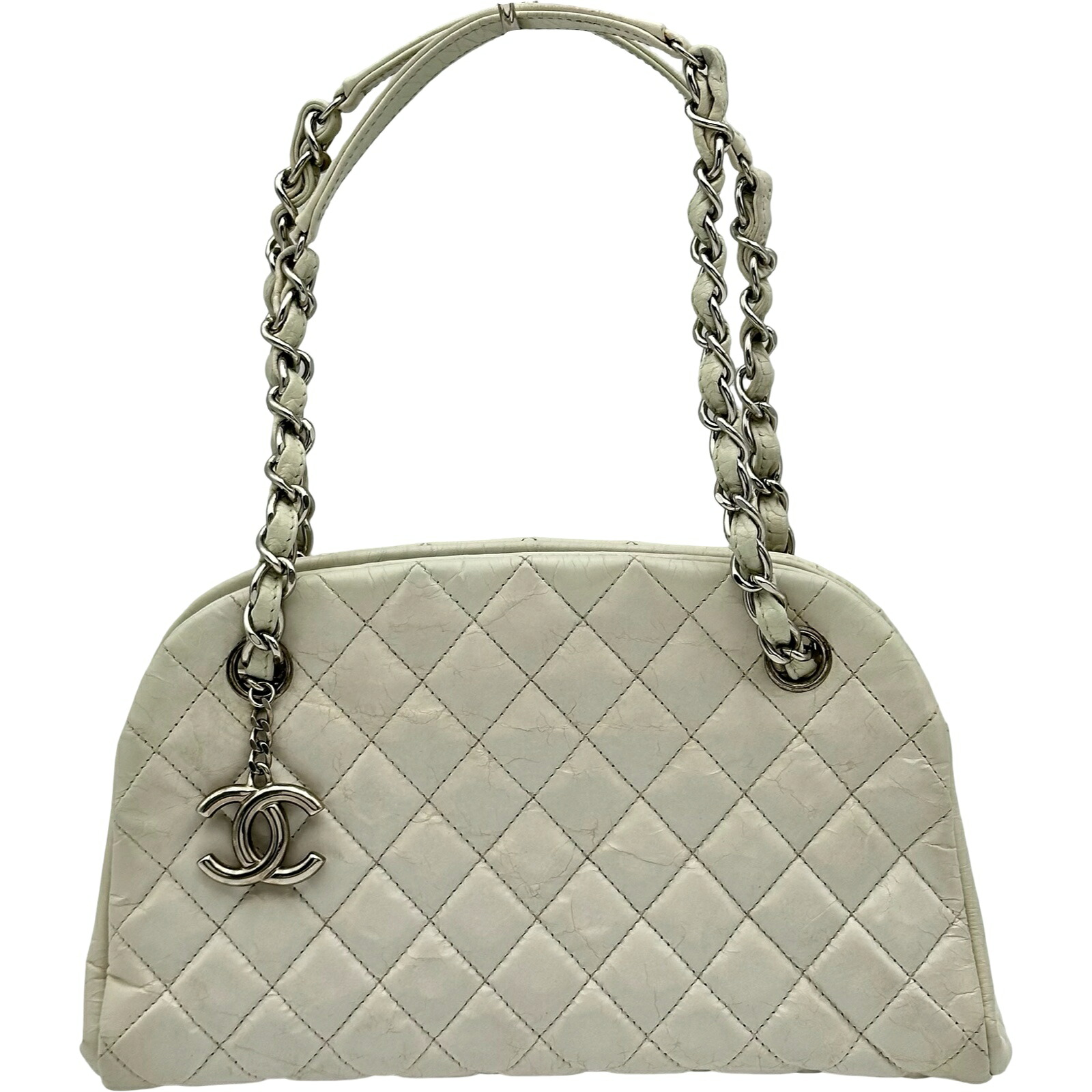 シャネル CHANEL お嬢さんハンドバック 15番台 象牙色 しろがね色金具 なめし革 レディース ハンドバック【中古】