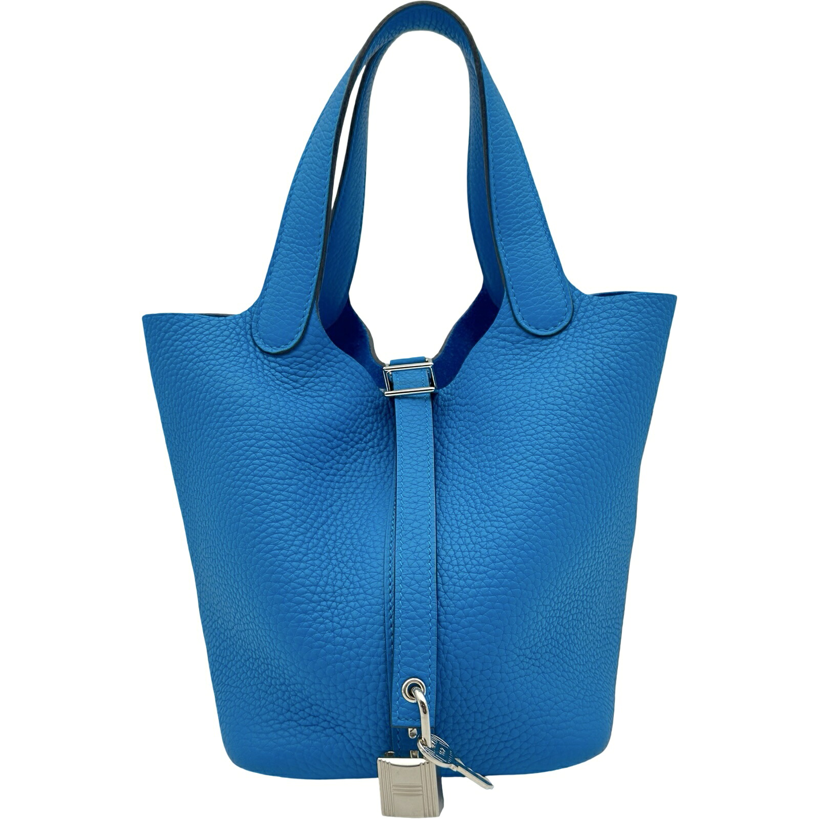 エルメス HERMES ピコタン鍵を掛けるPM Y目じるし ブルーザンジバル しろがね色金具 トリヨンクレマンス レディース ハンドバック【中古】