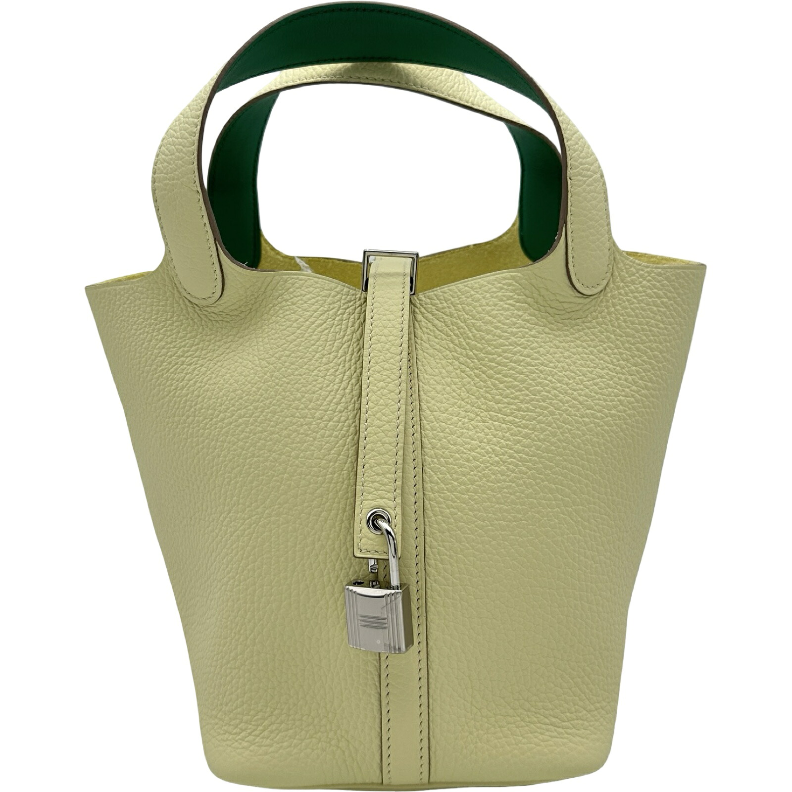エルメス HERMES ピコタン鍵を掛けるPM エクラ W目じるし ジョーヌミルトン/ヴェールヴェルティゴ しろがね色金具 トリヨン/スイフト レディース ハンドバック【中古】