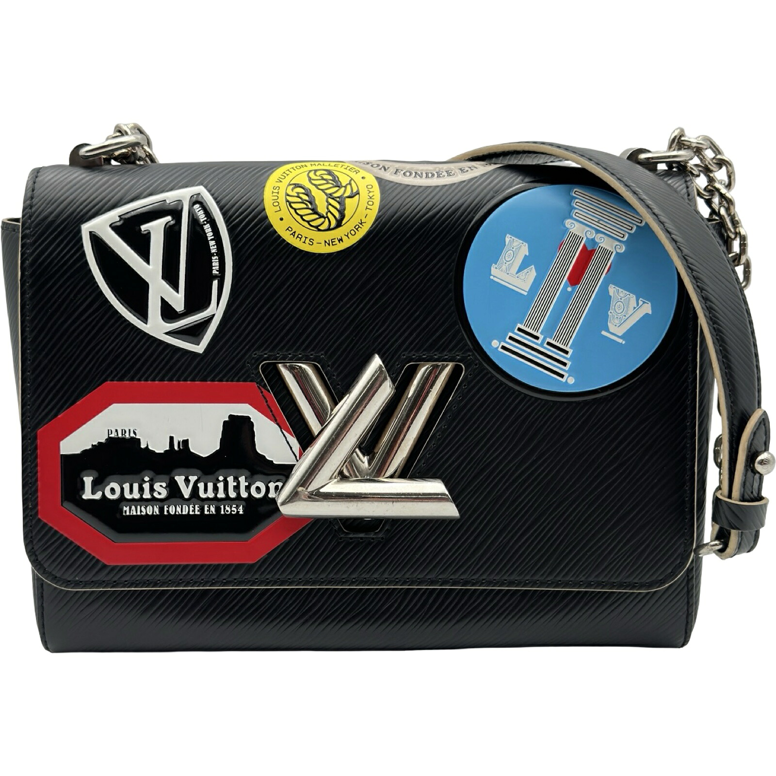 ルイ・ヴィトン LOUIS VUITTON 捻じれMM エピ 世界周遊旅行 M52105 ノワール しろがね色金具 レディース ショルダーバッグ【中古】