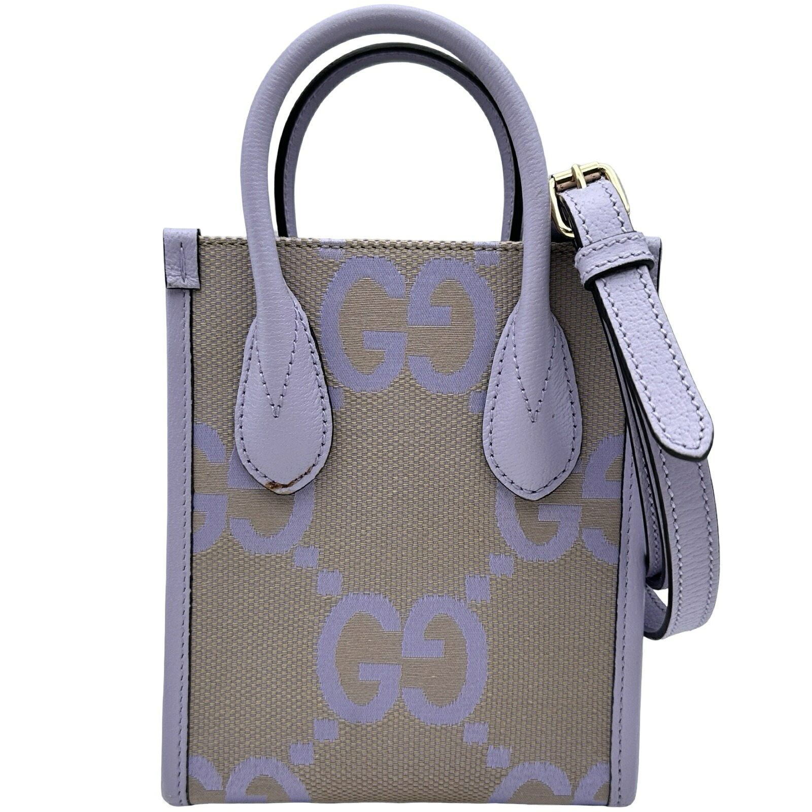 グッチ GUCCI ジャンボGG ミニトート 671623 パープル ジャンボGG帆布 レディース ハンドバック【中古】