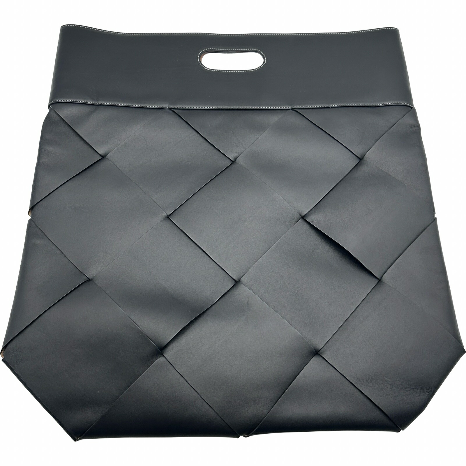 ボッテガ・ヴェネタ BOTTEGA VENETA マキシイントレチャート トートバッグ 黒いこと/赤銅色 なめし革 レディース トートバッグ【中古】