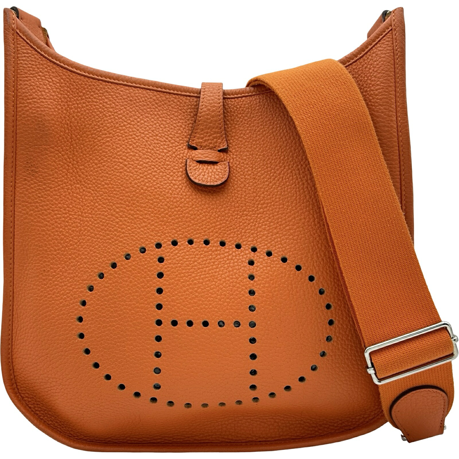 エルメス HERMES エブリン3 PM N目じるし オレンジ色 しろがね色金具 トリヨン レディース ショルダーバッグ【中古】
