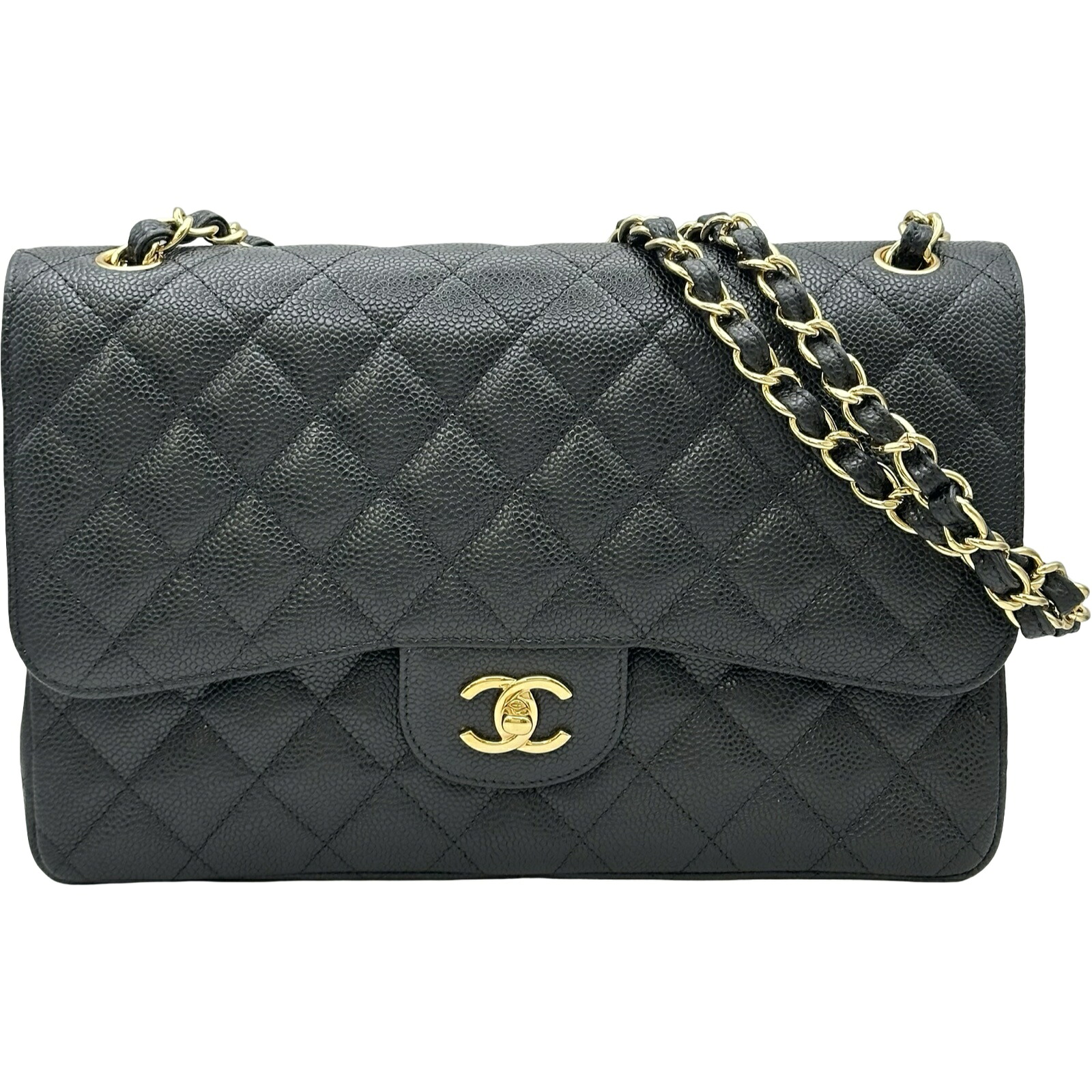 シャネル CHANEL デカマトラッセ30 A35200 17番台 黒いこと ゴールド金具 キャビア人はだ レディース ショルダーバッグ【中古】