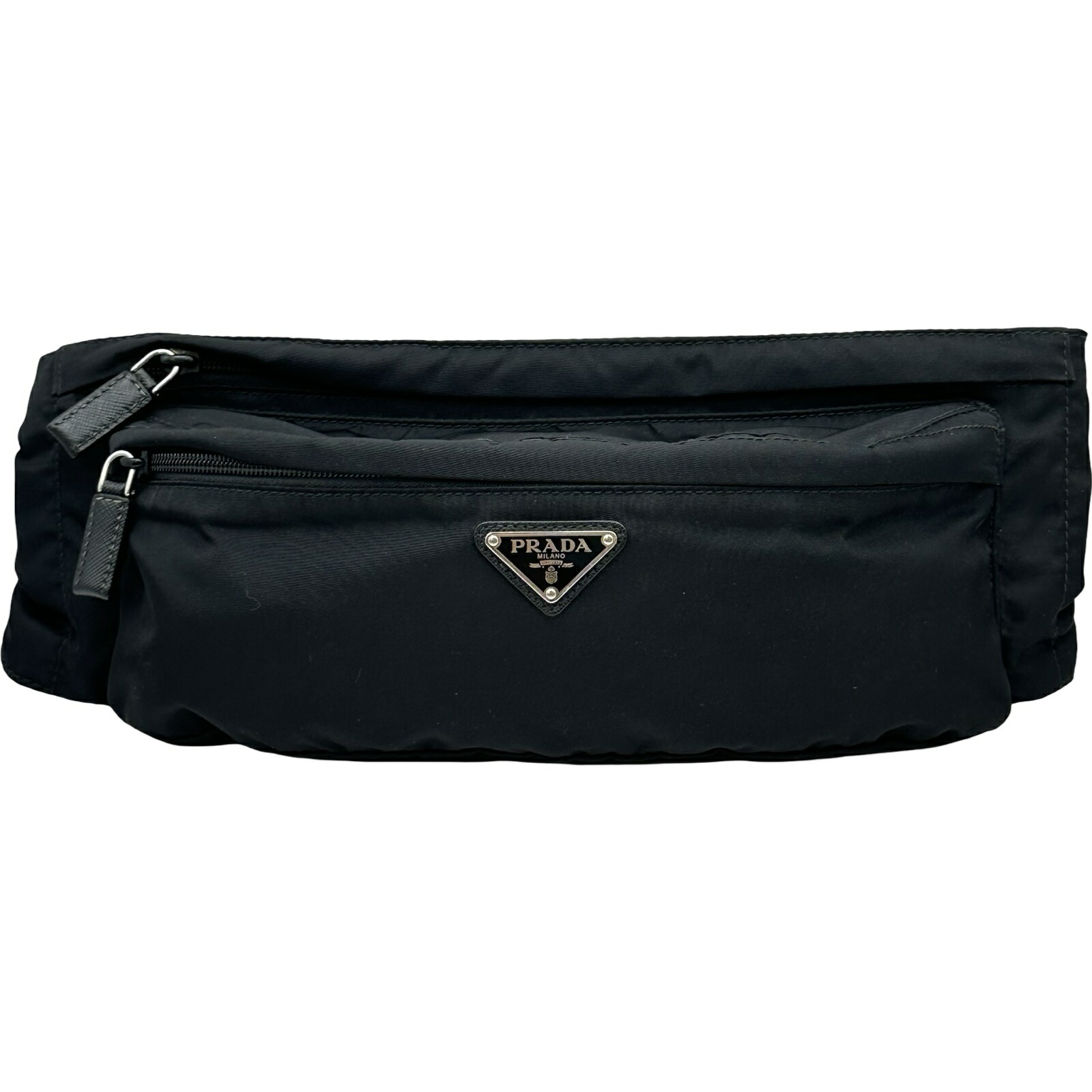 プラダ PRADA ウエストバッグ 2VL132 ブラック ナイロン メンズ ウエストバッグ【中古】|OKURA(おお蔵)店