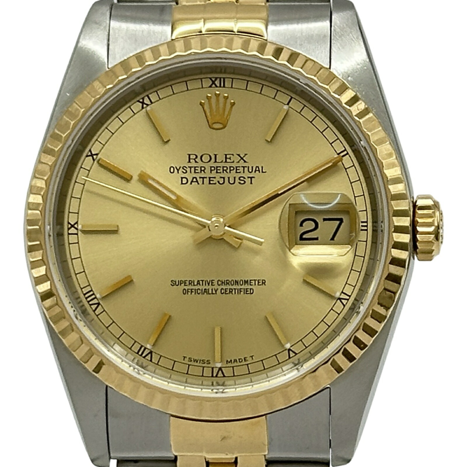 ロレックス ROLEX デイトジャスト 16233 ゴールド ゴールド/ステンレススチール 自動巻き メンズ 腕時計【中古】|OKURA(おお蔵)店