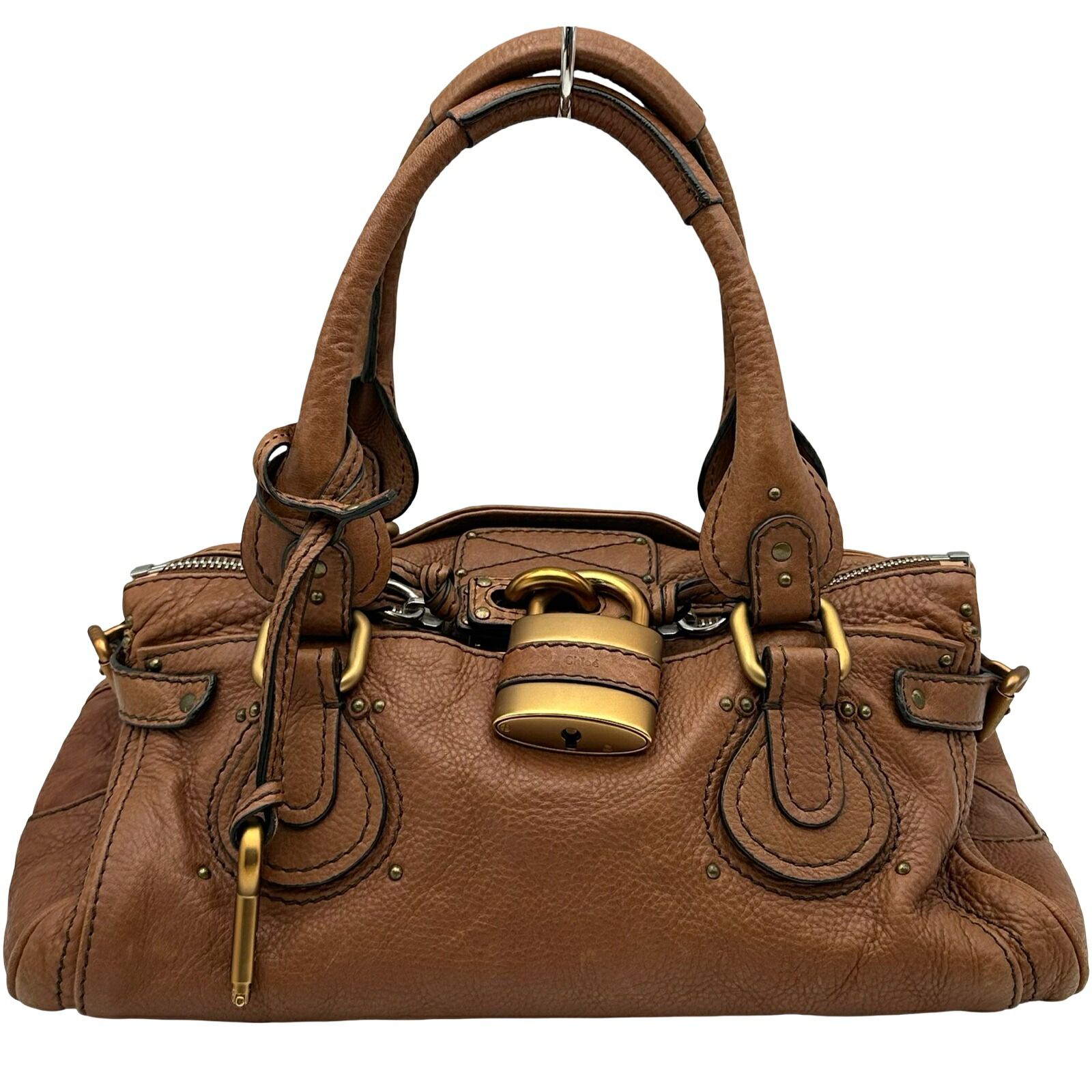 クロエ Chloe パディントン 並み並み 赤銅色 なめし革 レディース ハンドバック【中古】