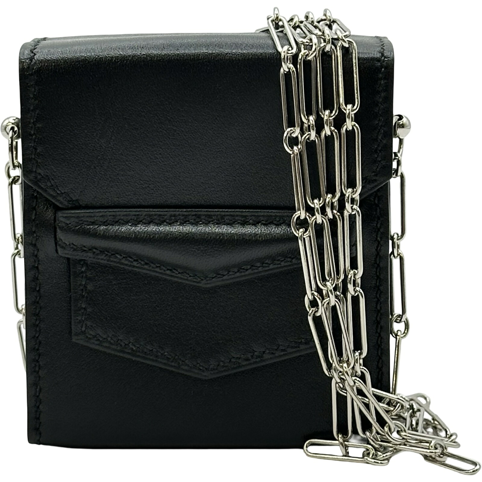 エルメス HERMES マイクロサック70 A目じるし 黒いこと しろがね色金具 タデラクト レディース ショルダーバッグ【中古】