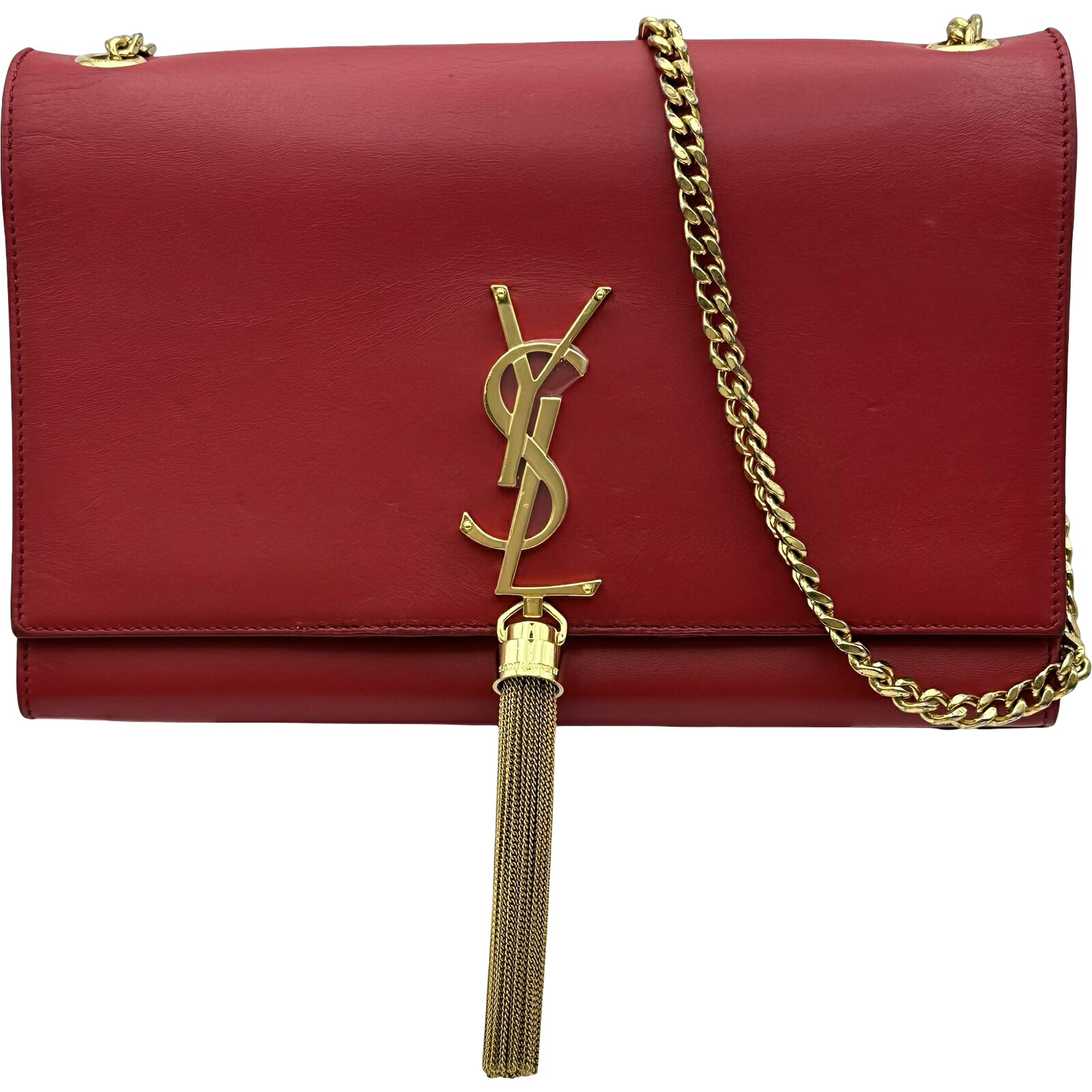 サンローラン SAINT LAURENT ケイトチェーンショルダー 354119 赤いこと グレインレザー レディース ショルダーバッグ【中古】