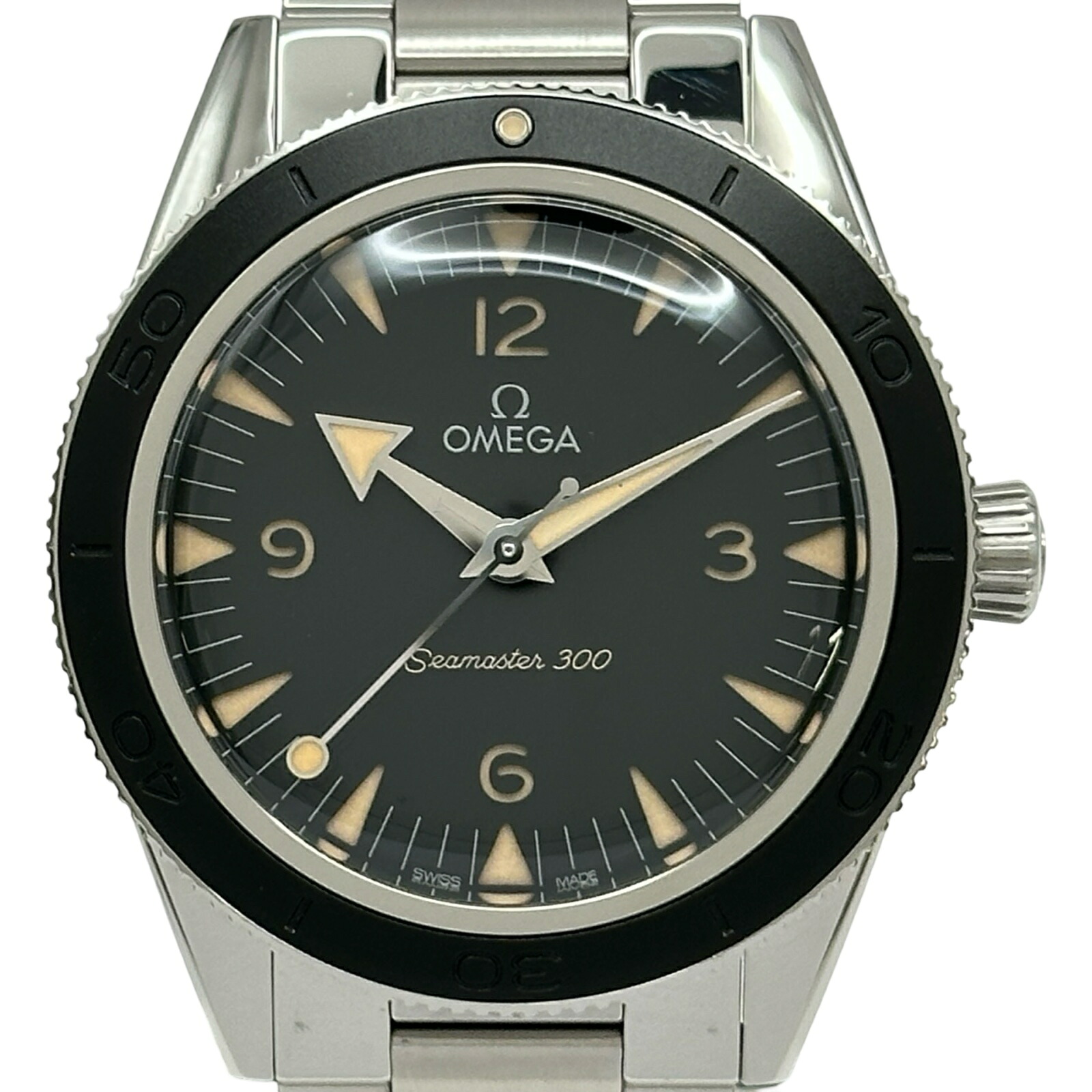 ゼロ OMEGA シーマスター 300M コーアクシャル お師匠さんクロノメーター  234.30.41.21.01.001 黒いこと ステンレス鋼スチール写真 自動小銃一巻き メンズ ウオッチ【中古】
