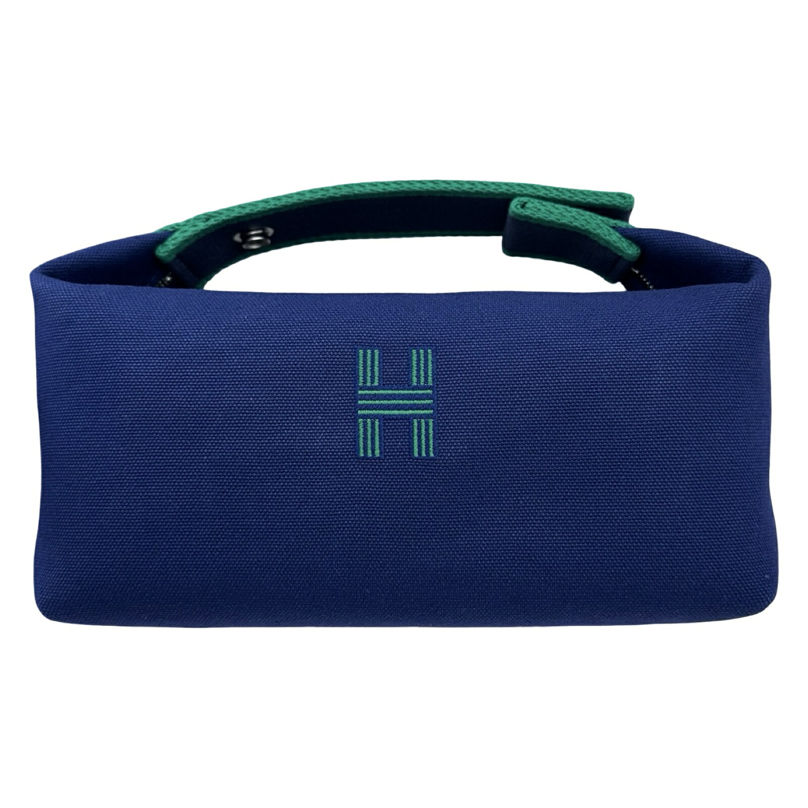エルメス HERMES ブリッドアブラックPM 米国海兵隊員 しろがね色金具 トワルオフィシエ レディース ハンドバック【中古】