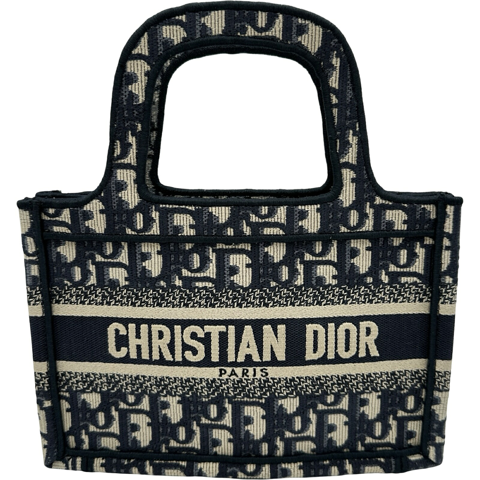 クリスチャン・ディオール Christian Dior ブックトートミニ ベージュ/米国海軍 帆布 レディース ハンドバック【中古】