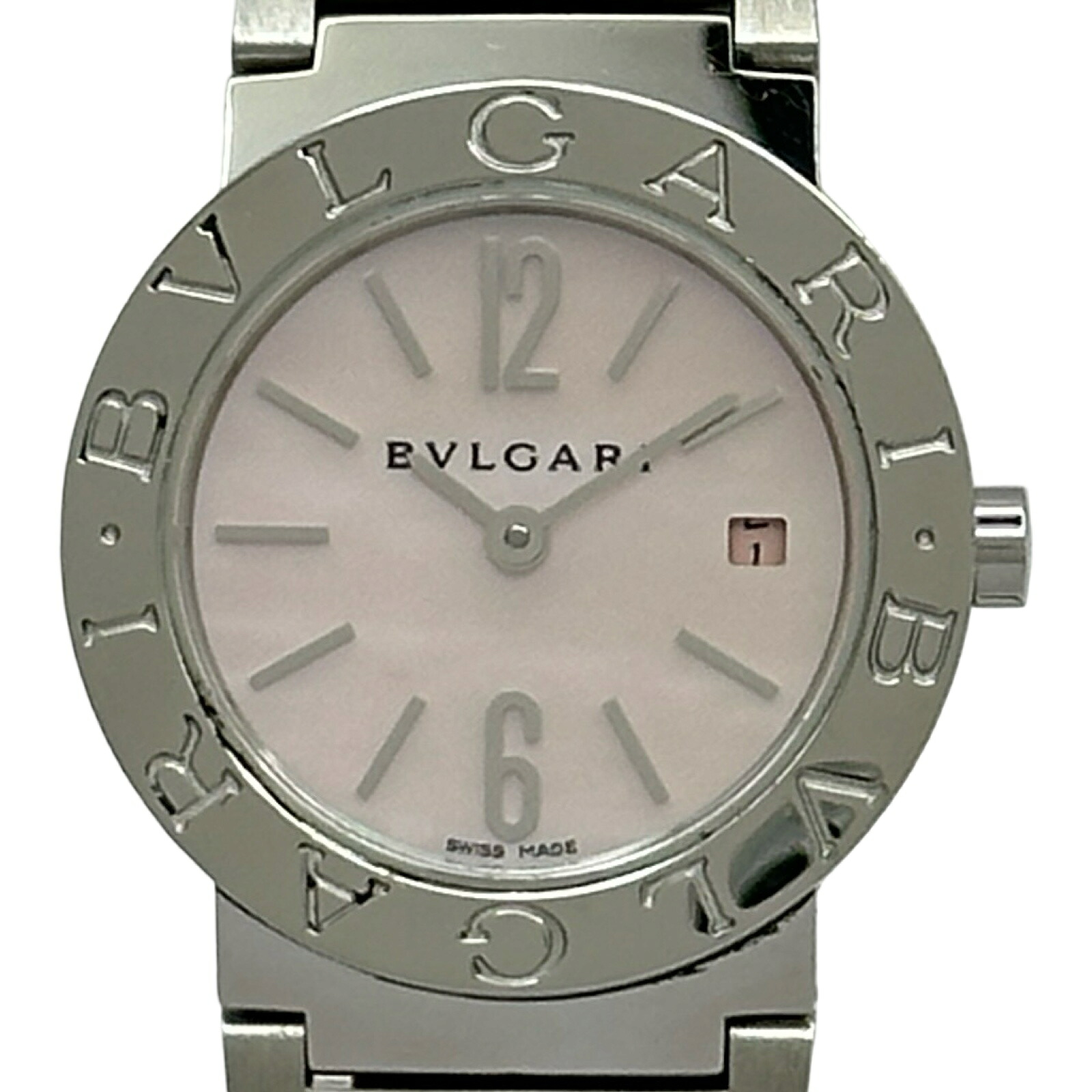 ブル小峡谷 BVLGARI ブルガリブルガリ BB26SS サクラ色貝殼 ステンレス鋼スチール写真 石英 レディース ウオッチ【中古】