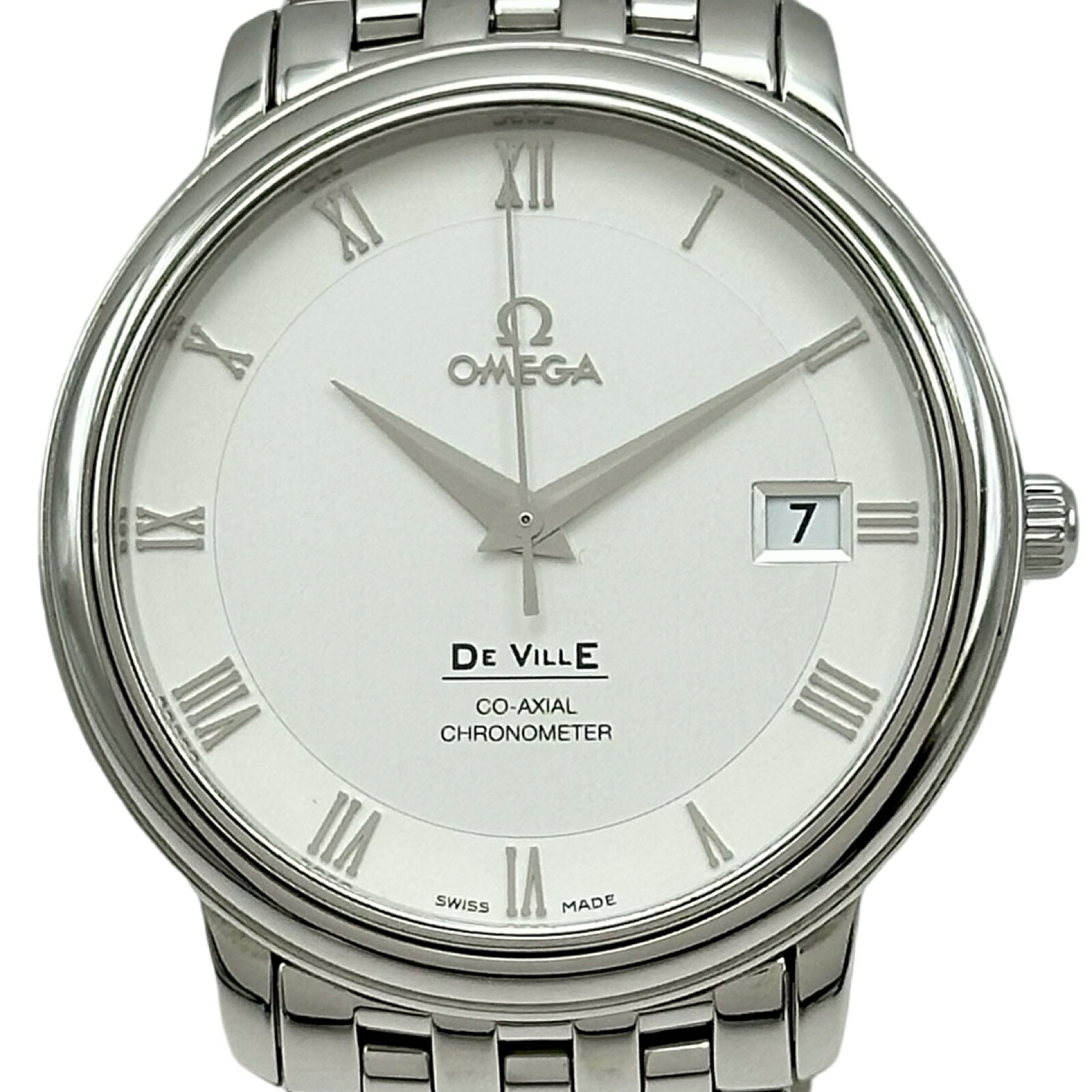 ゼロ OMEGA 天魔波旬 プレ上演 コーアクシャル クロノメーター 4574.31 しろがね色 ステンレス鋼スチール写真 自動小銃一巻き メンズ ウオッチ【中古】