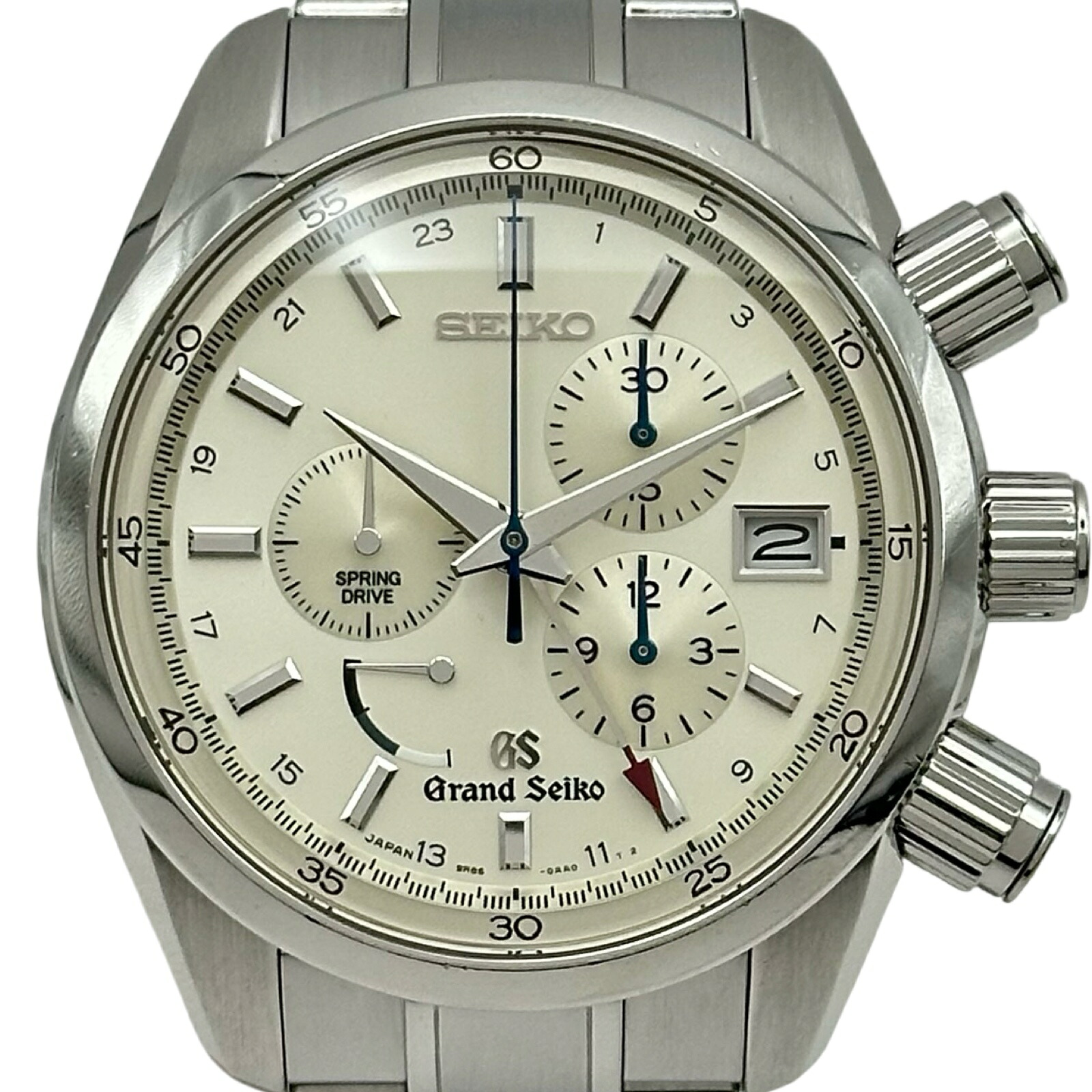 地びたセイコー Grand Seiko 運動競技寄せあわせ 春月運転 クロノグラフ 9R86-0AA0 しろがね色 ステンレス鋼スチール写真 自動小銃一巻き メンズ ウオッチ【中古】