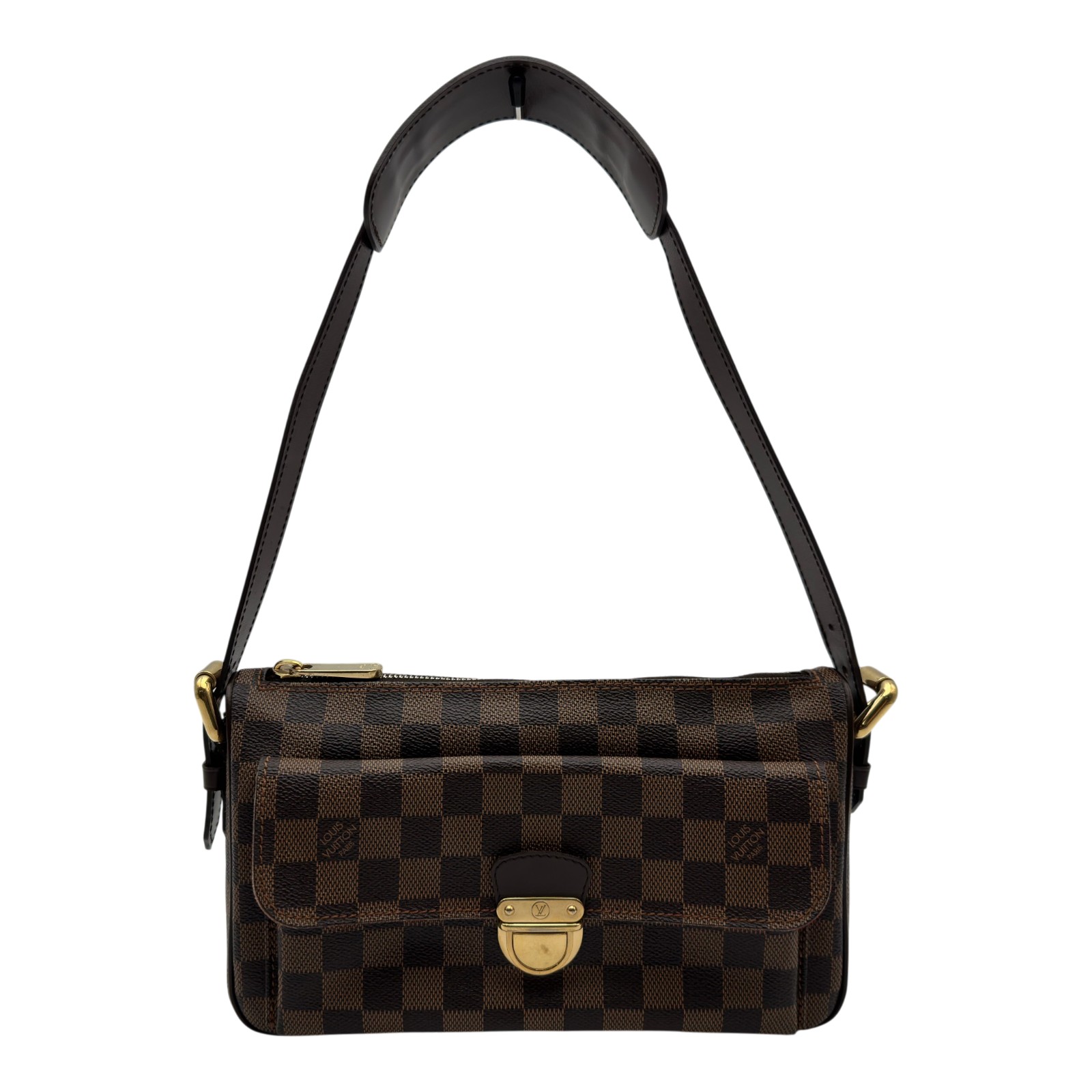 ルイ・ヴィトン LOUIS VUITTON ラヴェッロGM N60006 赤銅色 ダミエ/なめし革 レディース ショルダーバッグ【中古】