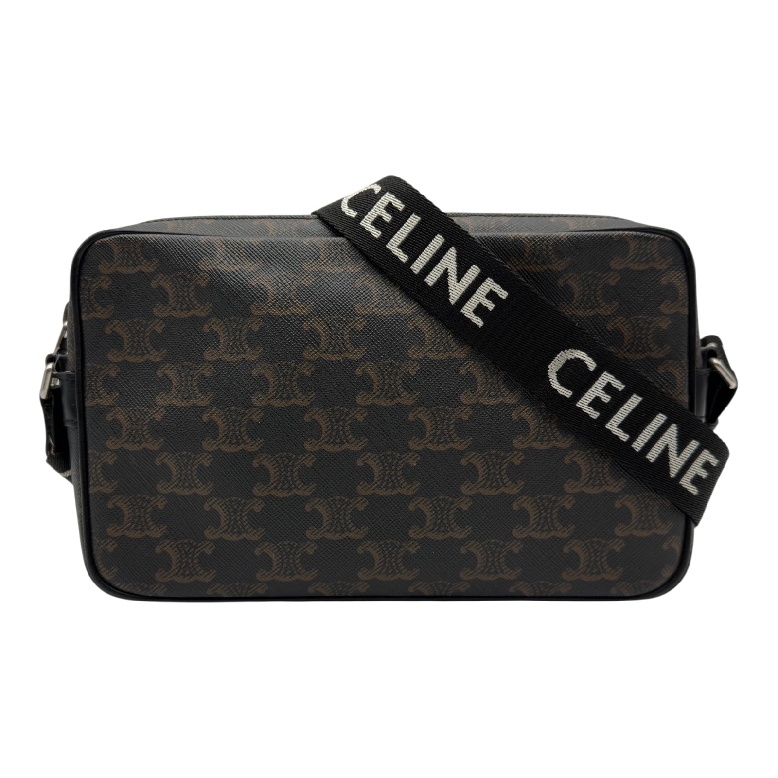 セリーヌ CELINE 並み並み 伝達人御徒面子 197202 黒いこと トリオンフキャンバス レディース 伝達人御徒面子【中古】