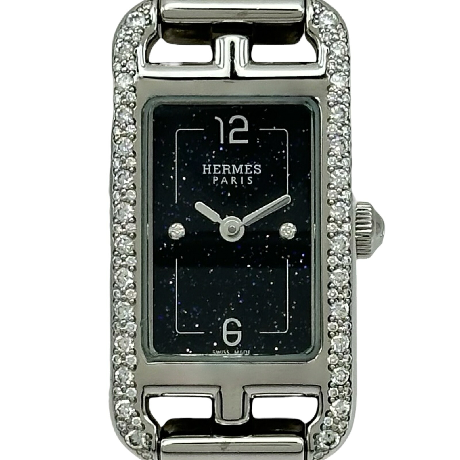 エルメス HERMES ナンタケット PM 29粍 NA2.133 黒いこと ステンレス鋼スチール写真 石英 レディース ウォッチ【中古】
