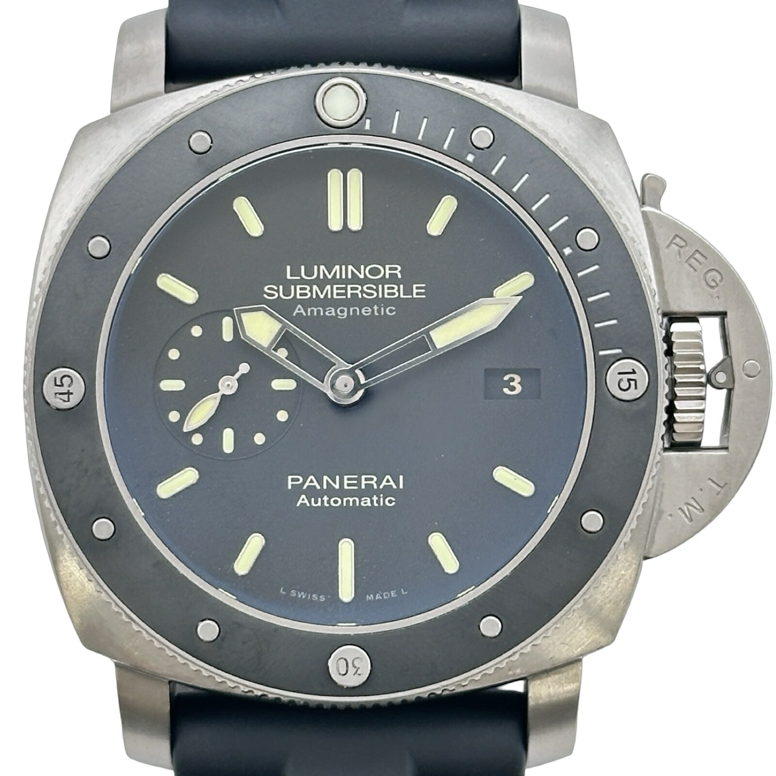 パネライ PANERAI ルミノールサブマーシブル 1950 アマグネティック 3DAYS PAM00389 黒いこと チタン 自動小銃一巻き メンズ ウオッチ【中古】
