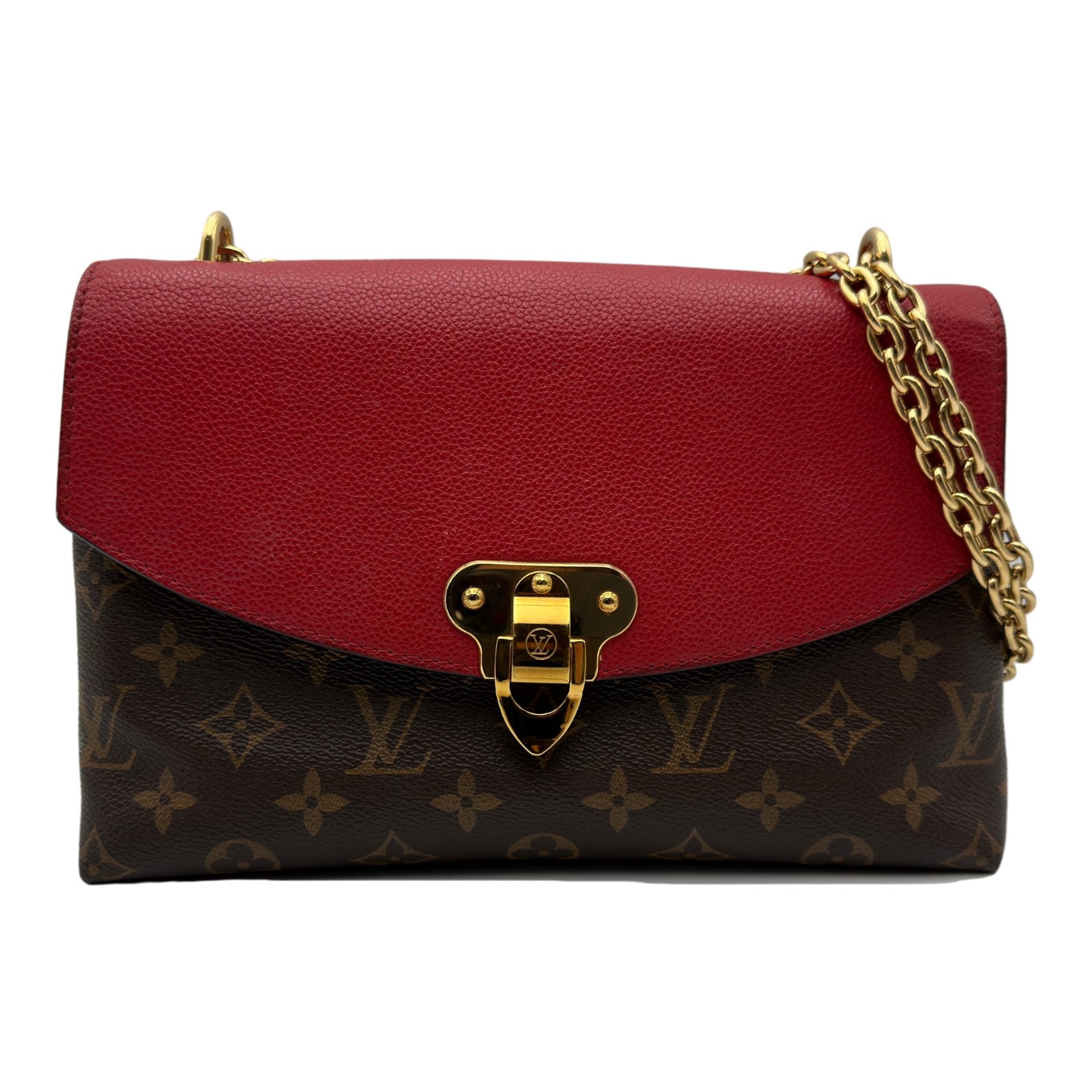 ルイ・ヴィトン LOUIS VUITTON サン・プラシード M43713 赤銅色/赤いこと モノグラム/なめし革 レディース ショルダーバッグ【中古】