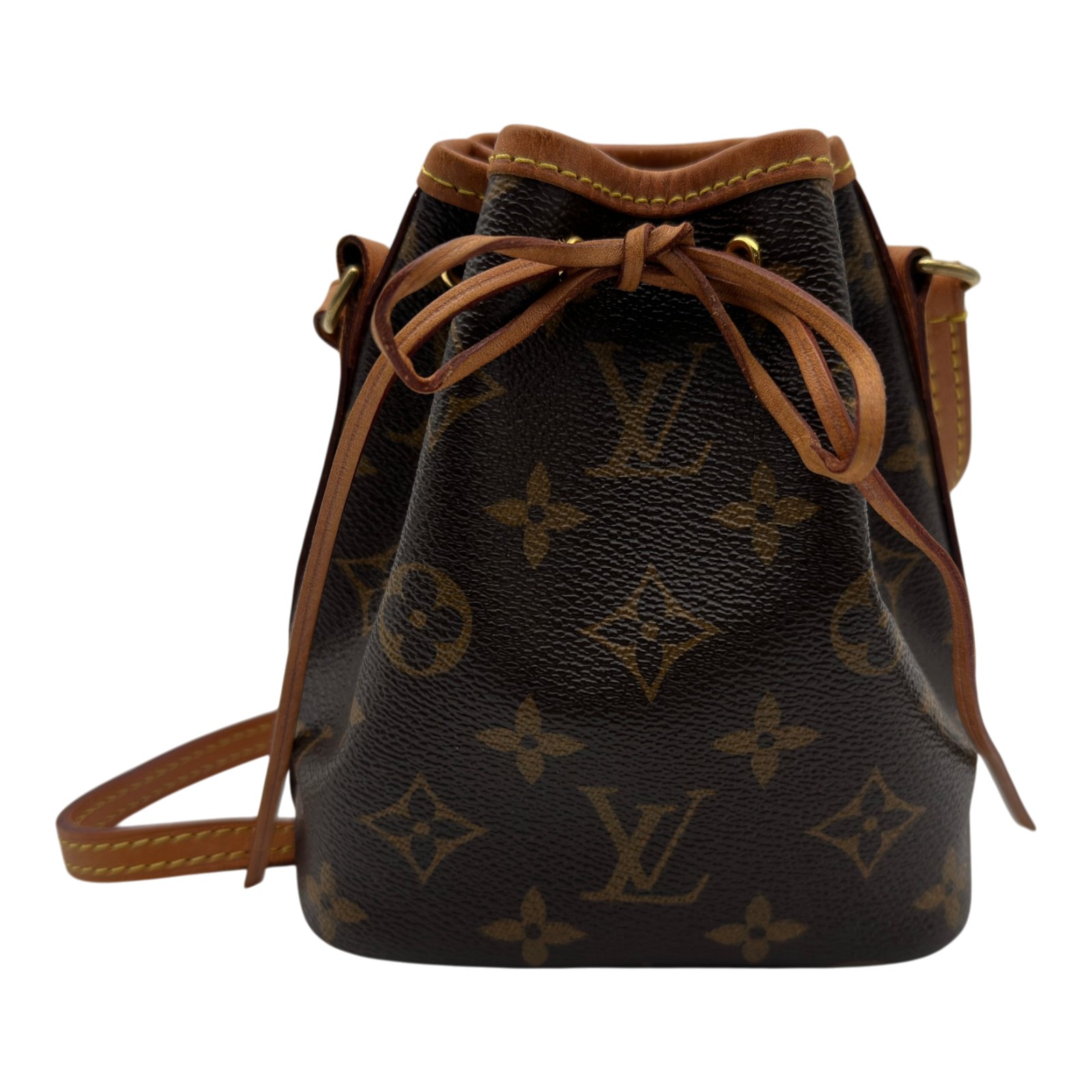 ルイ・ヴィトン LOUIS VUITTON ナノ・ノエ M41346 赤銅色 モノグラム/なめし革 レディース ショルダーバッグ【中古】