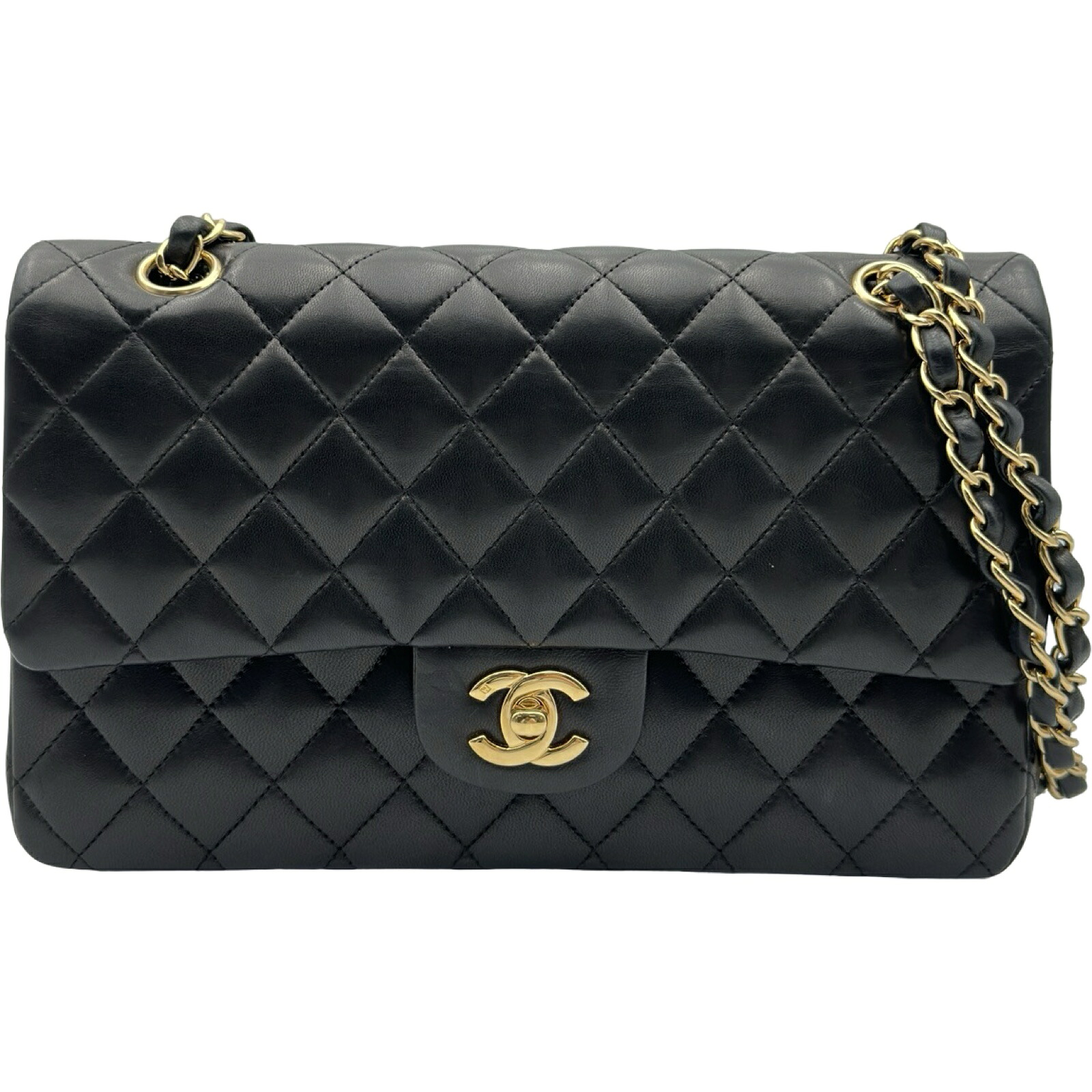 シャネル CHANEL マトラッセ25 A01112 11番台 ブラック ゴールド金具 ラムスキン レディース ショルダーバッグ【中古】｜OKURA（おお蔵）店 453,200円