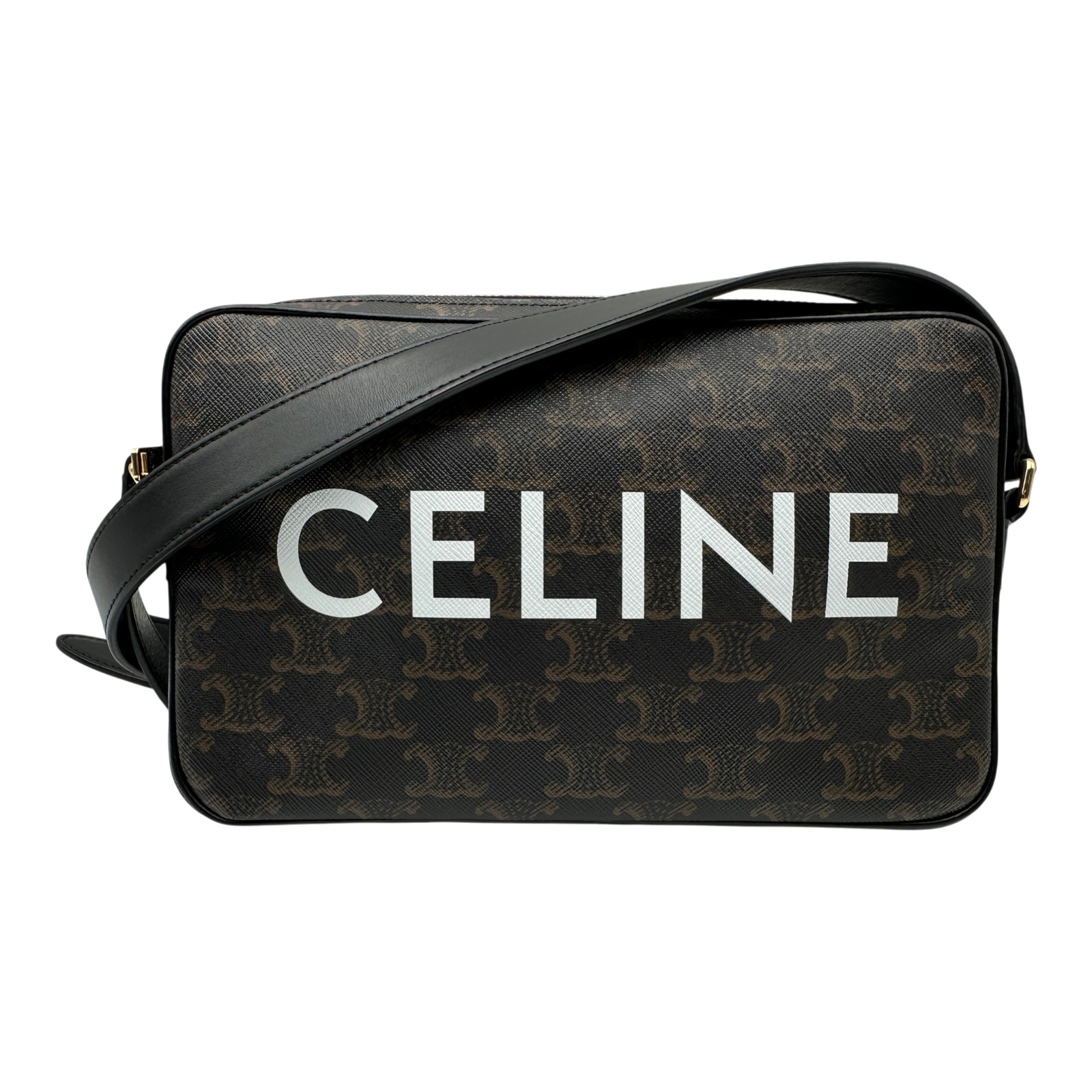 セリーヌ CELINE 並み並み 伝達人御徒面子 194502 黒いこと トリオンフキャンバス/なめし革 レディース 伝達人御徒面子【中古】