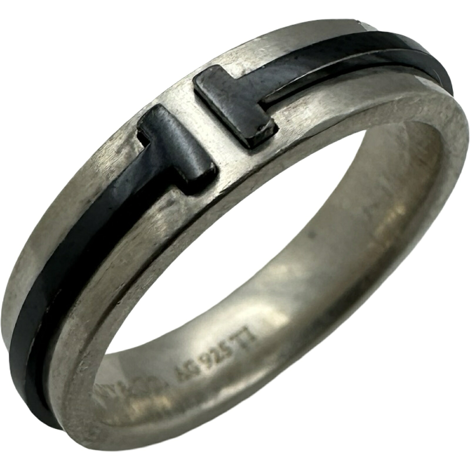 ティファニー TIFFANY＆CO TTWO輪っかチタン しろがね色/黒いこと 銀925/TI 宝飾品【中古】