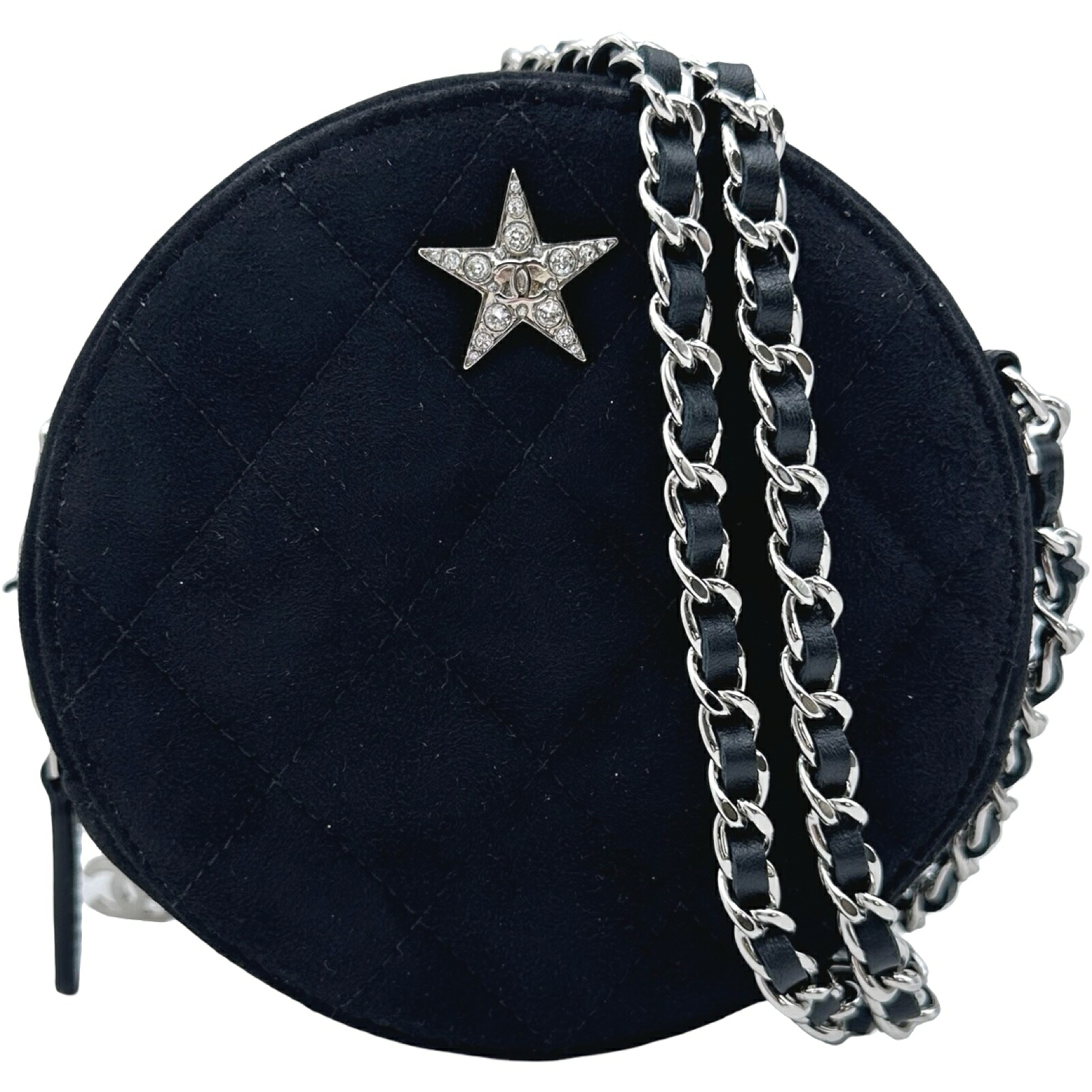 シャネル CHANEL マトラッセラウンドチェーンショルダー AP0245 29番台 黒いこと しろがね色金具 はやりっ児主題/スエードクロス レディース ショルダーバッグ【中古】