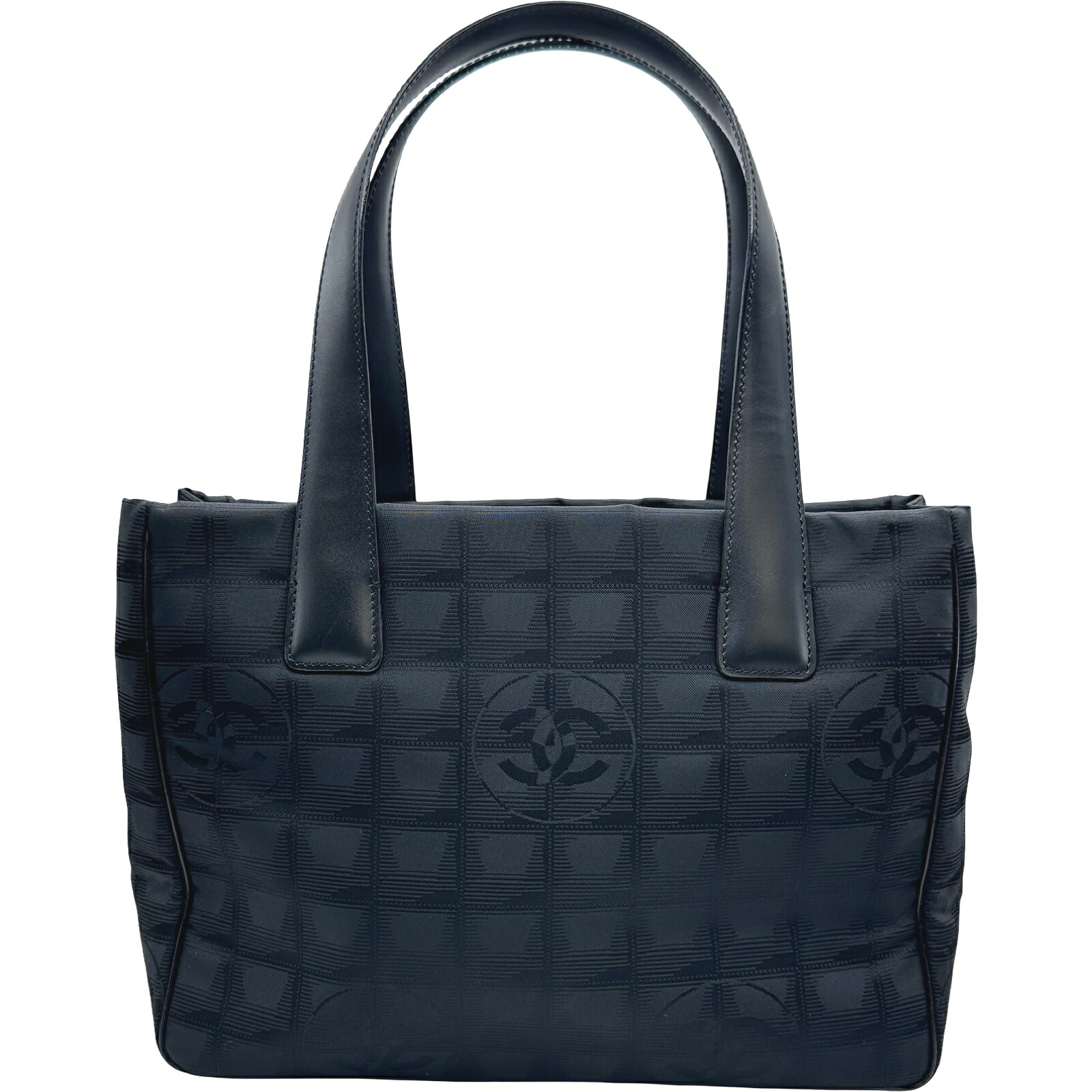シャネル CHANEL ニュートラベルライントートPM A20457 9番台 黒いこと ゴールド金具 ナイロンジャガード レディース トートバッグ【中古】